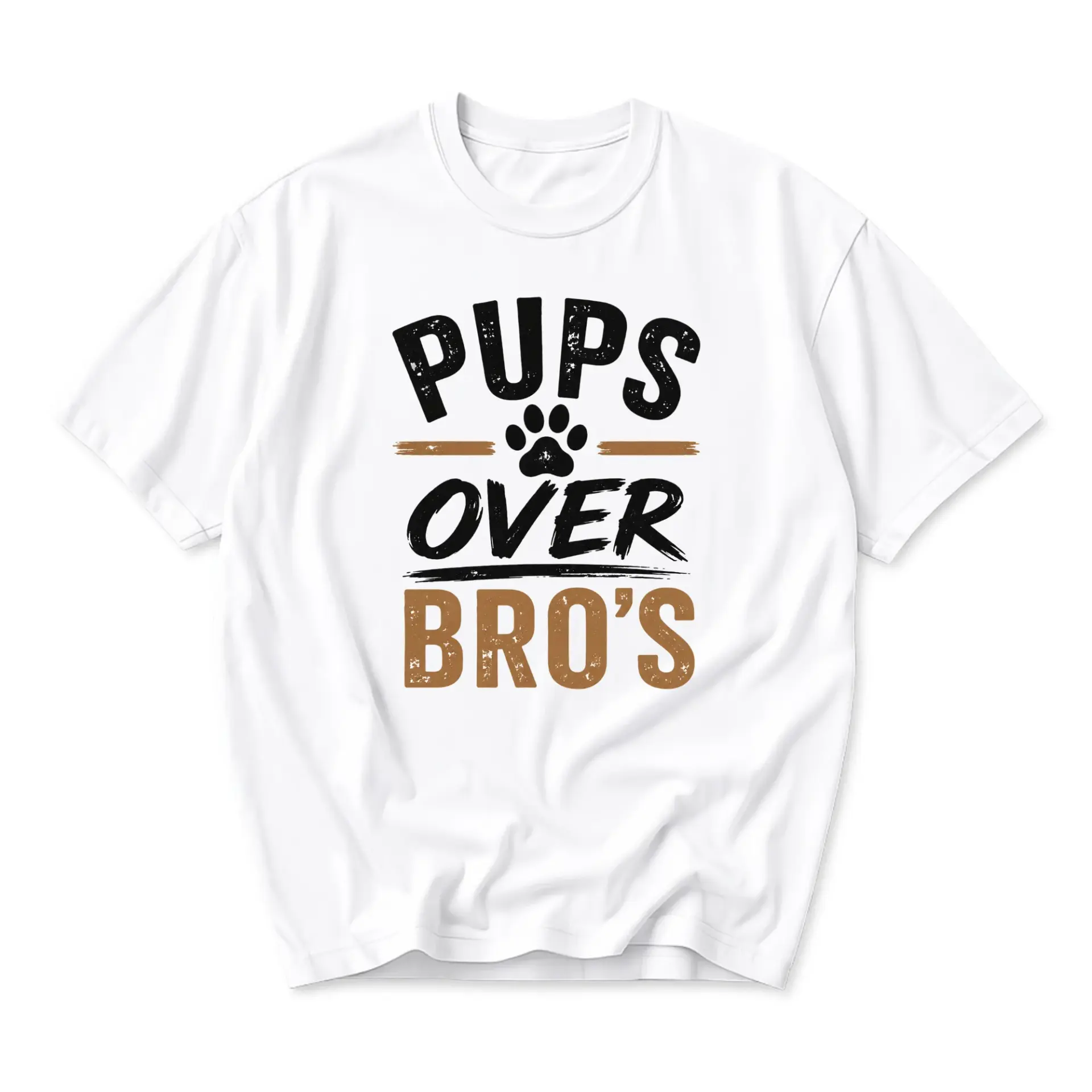 Funny Shirt Pups over Bro's Graphic Tee Unisex Casual Apparel for Dog
