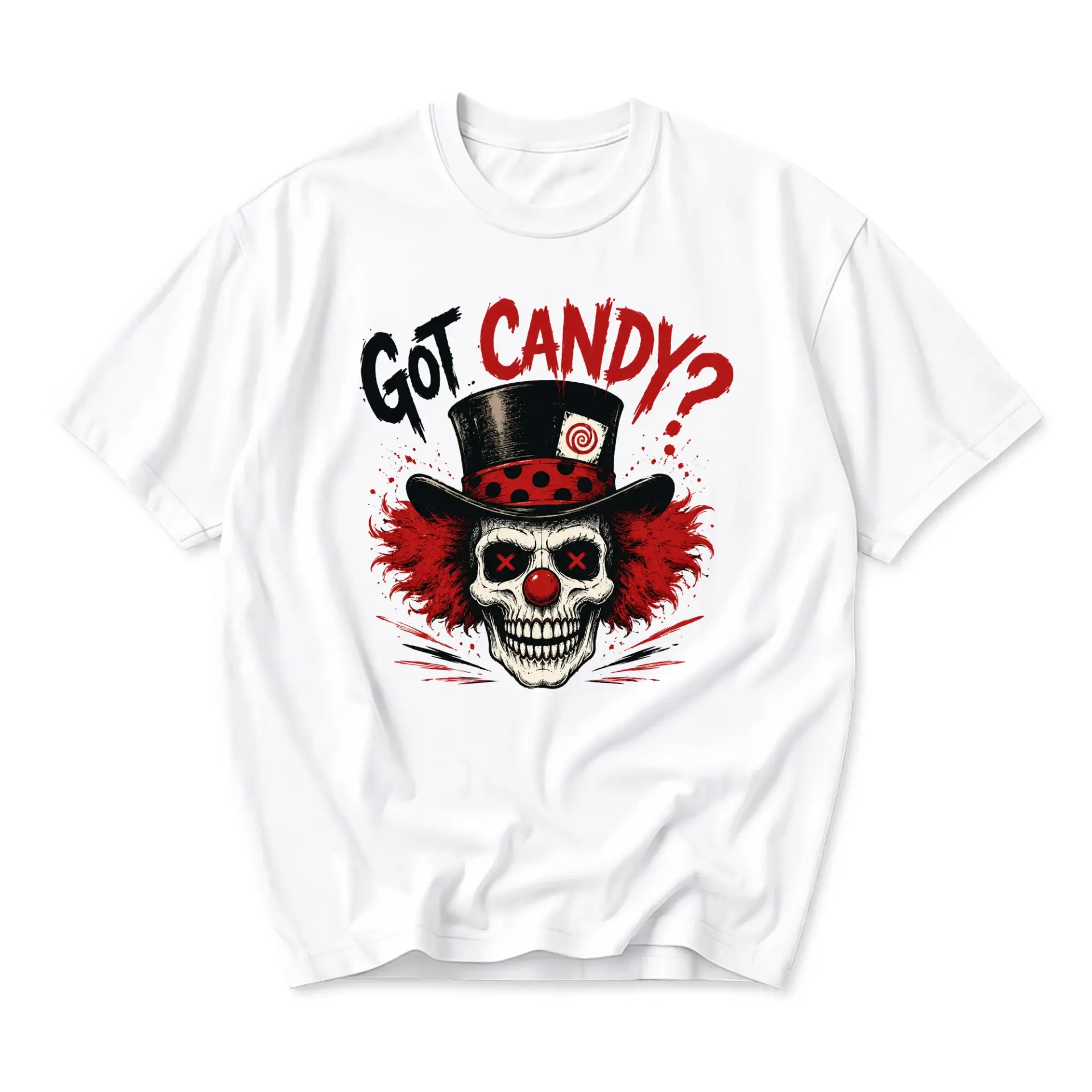 Funny Shirt Got Candy Clown Skull Graphic Tee Unisex Crew Neck Short Sleeve Casual Cotton Blend Top Everyday Wear