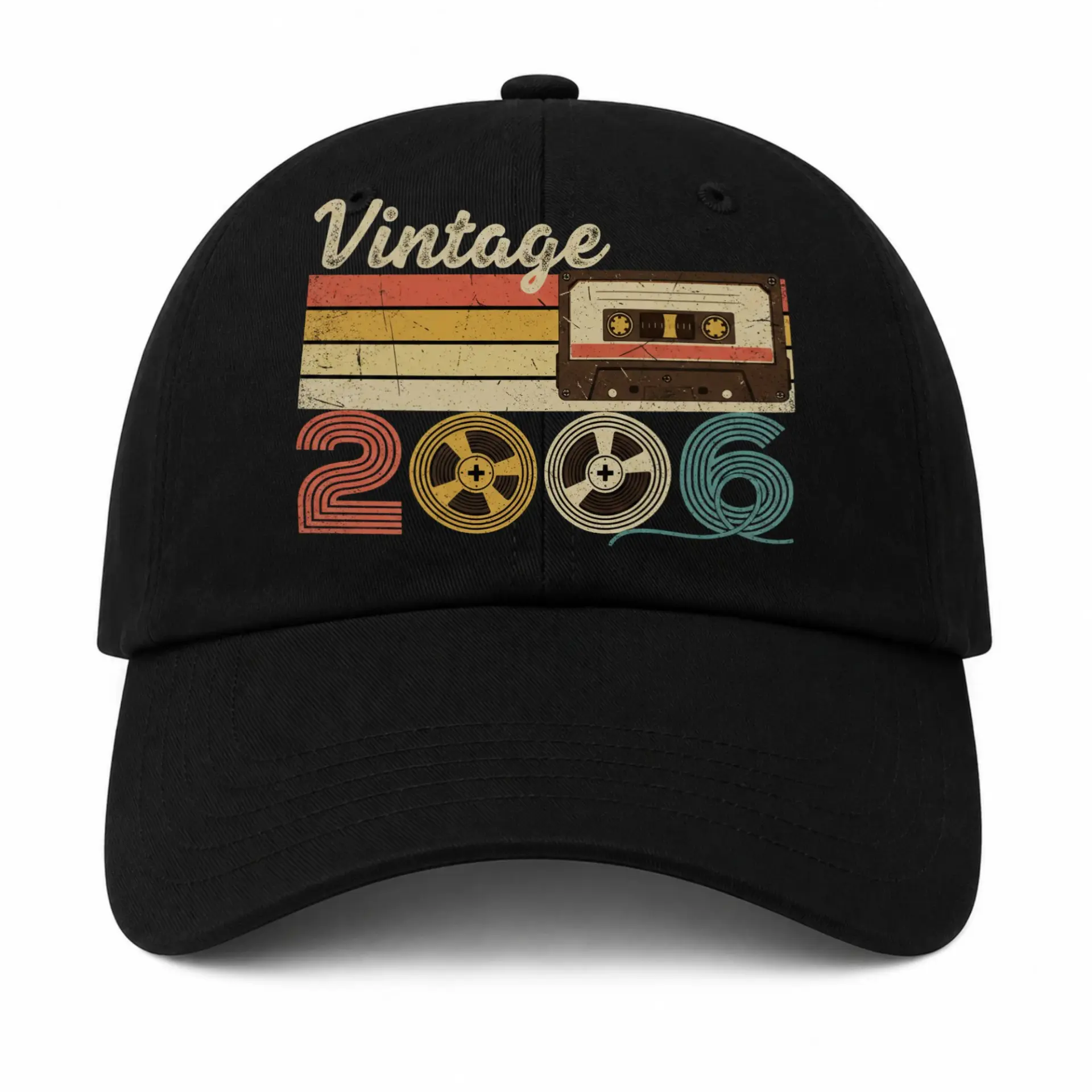 Baseball Cap Retro 2006 Vintage Cassette Tape Print Casual Hat