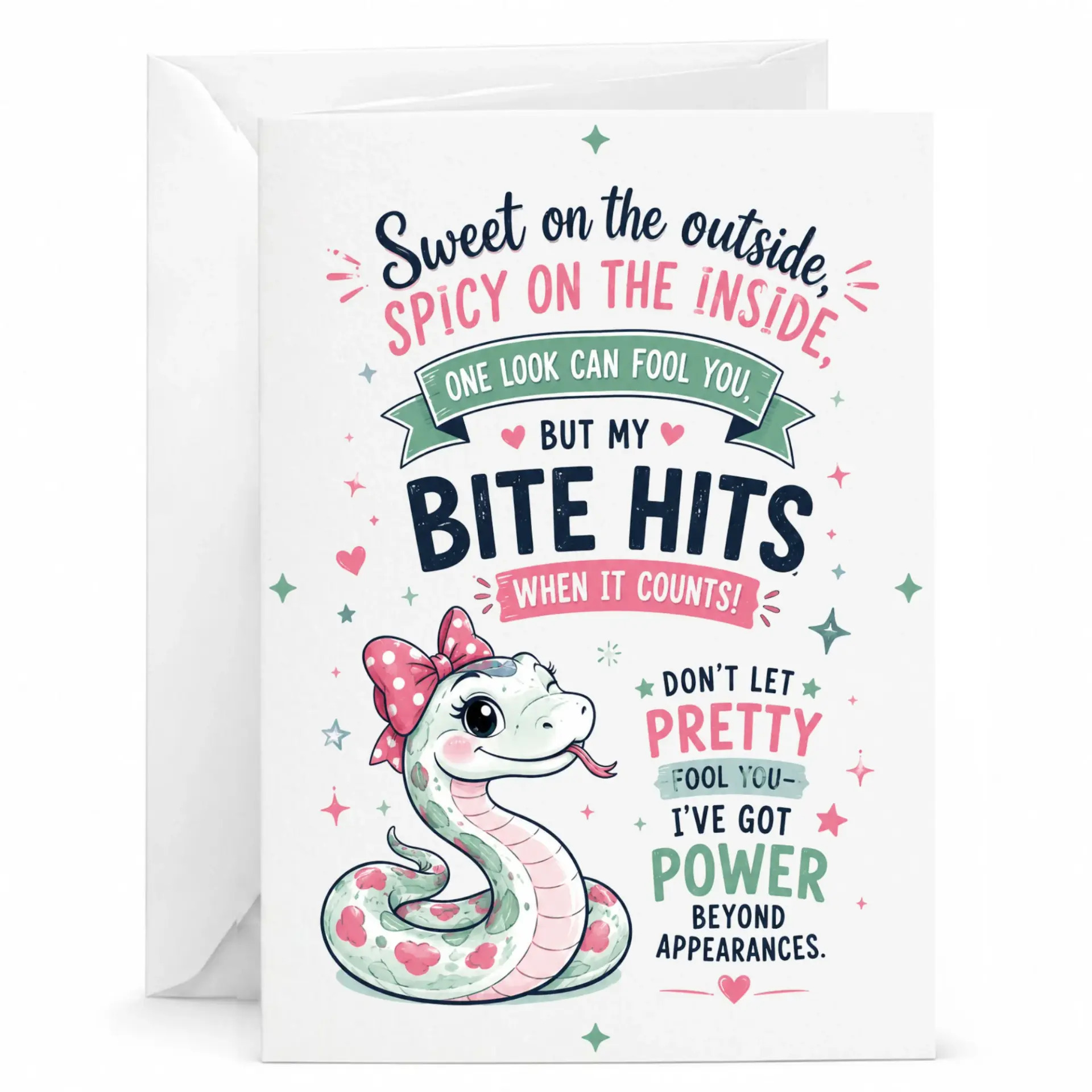 Funny Greeting Card Sweet on the Spicy on Inside Cute Design for Birthday Anniversary Encouragement