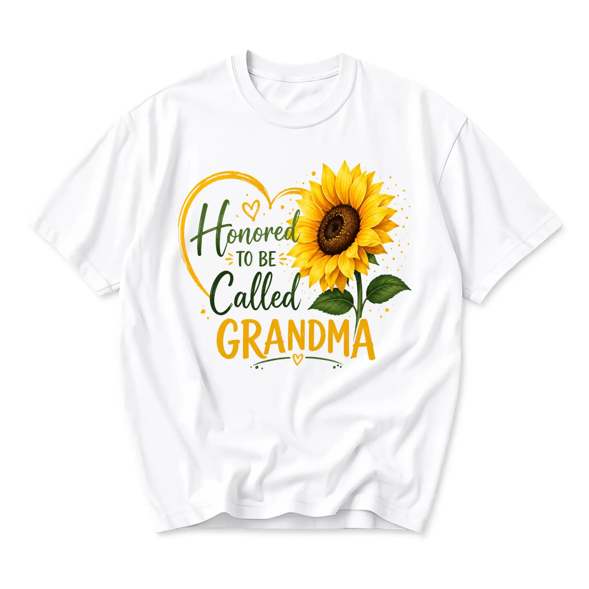 Graphic Tee Honored to Be Called Grandma Sunflower Print Unisex Shirt for