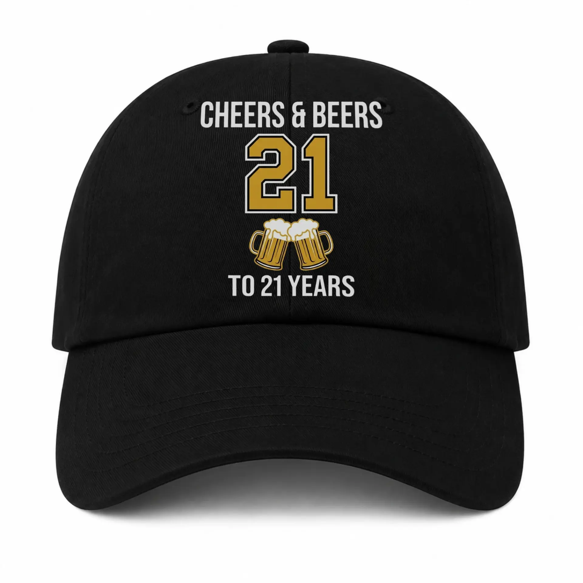 Baseball Cap Cheers and Beers to 21 Years Graphic Adjustable Hat