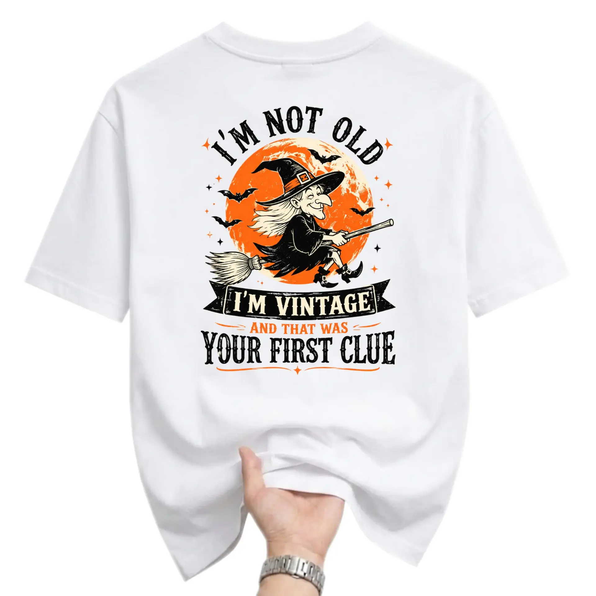 Funny Shirt I'm Not Old I'm Vintage Graphic Tee Unisex Crew Neck Casual Cotton Blend Short Sleeve Halloween Humor Top