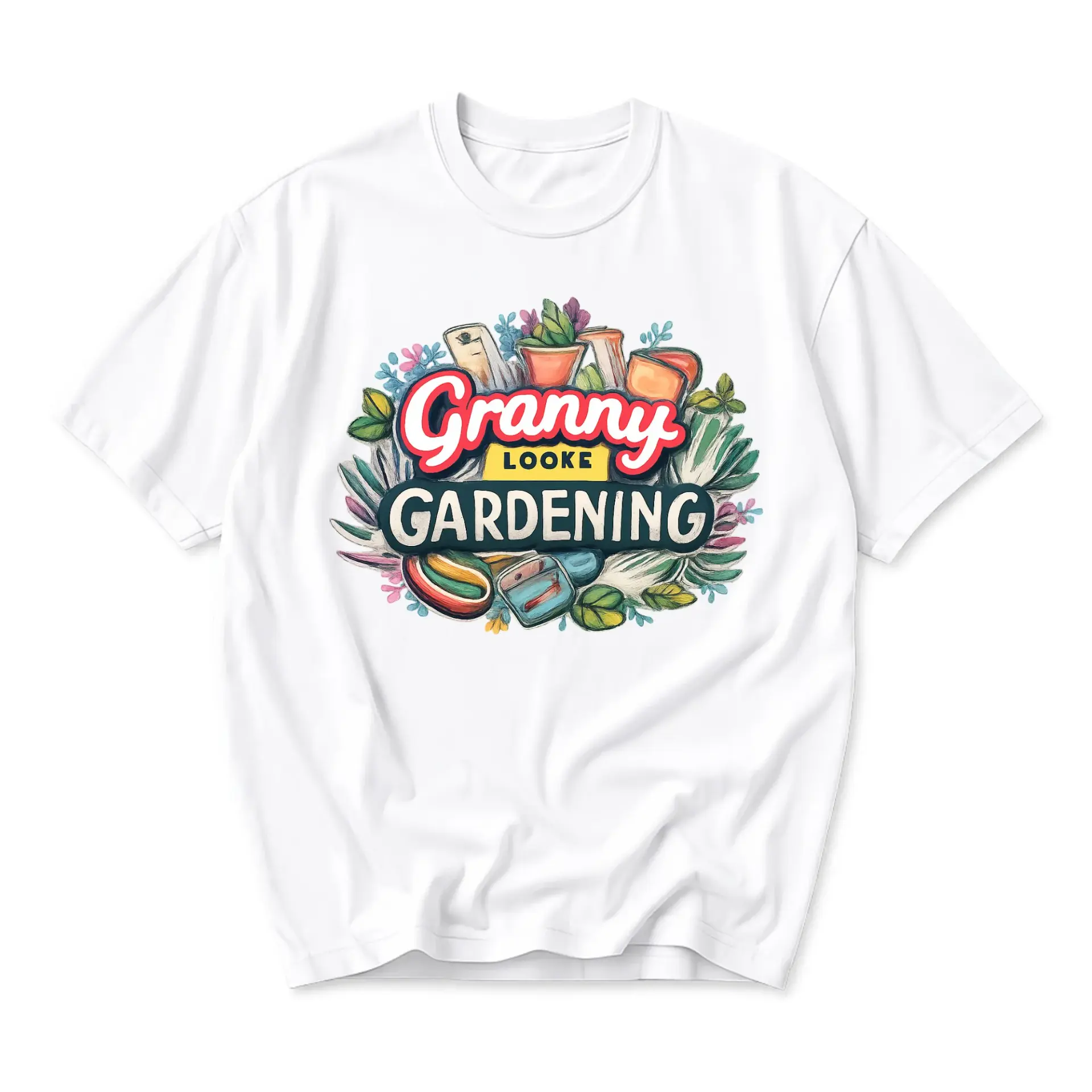 Funny Shirt Granny Looke Gardening Graphic Tee Unisex Cotton Crew Neck Casual Wear Soft Breathable Plant Enthusiast Top