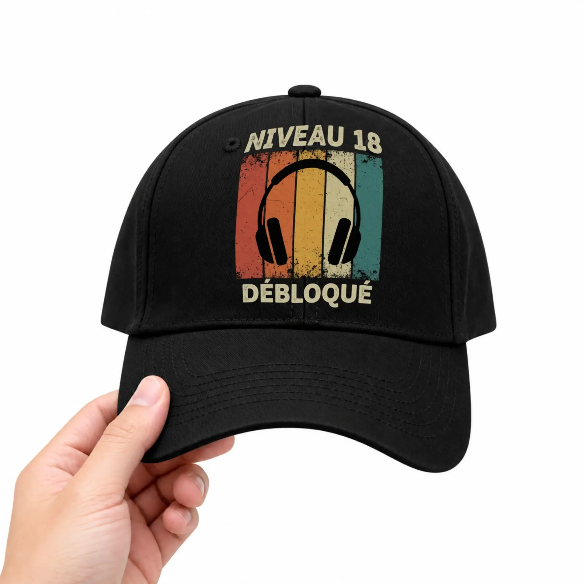 Baseball Cap Niveau 18 Débloqué Gaming Theme Embroidered Hat for Adults