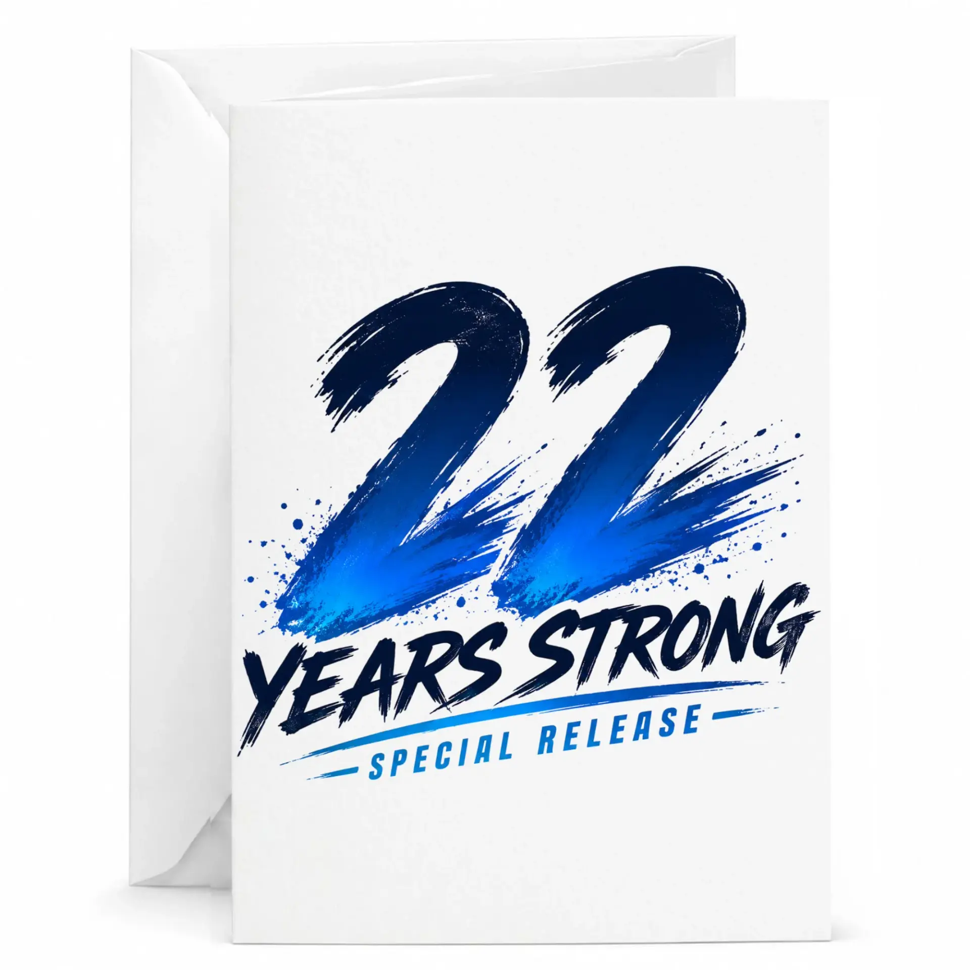 Birthday Greeting Card 22 Years Strong Special Release Anniversary Celebration Card for Friend or Partner