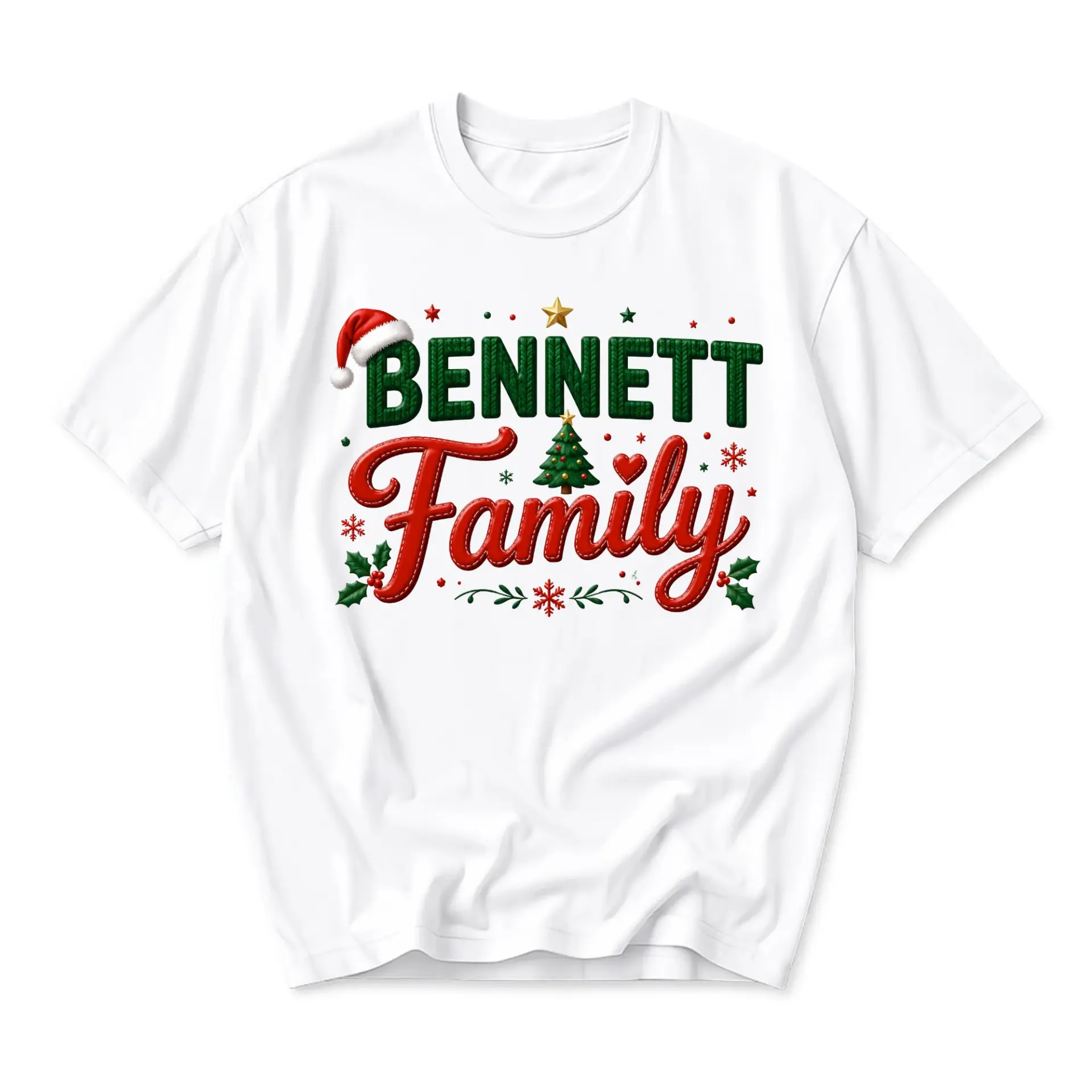 T-shirt Bennett Family Holiday Graphic Tee Custom Christmas Name Shirt Seasonal Apparel for Group Matching Outfits