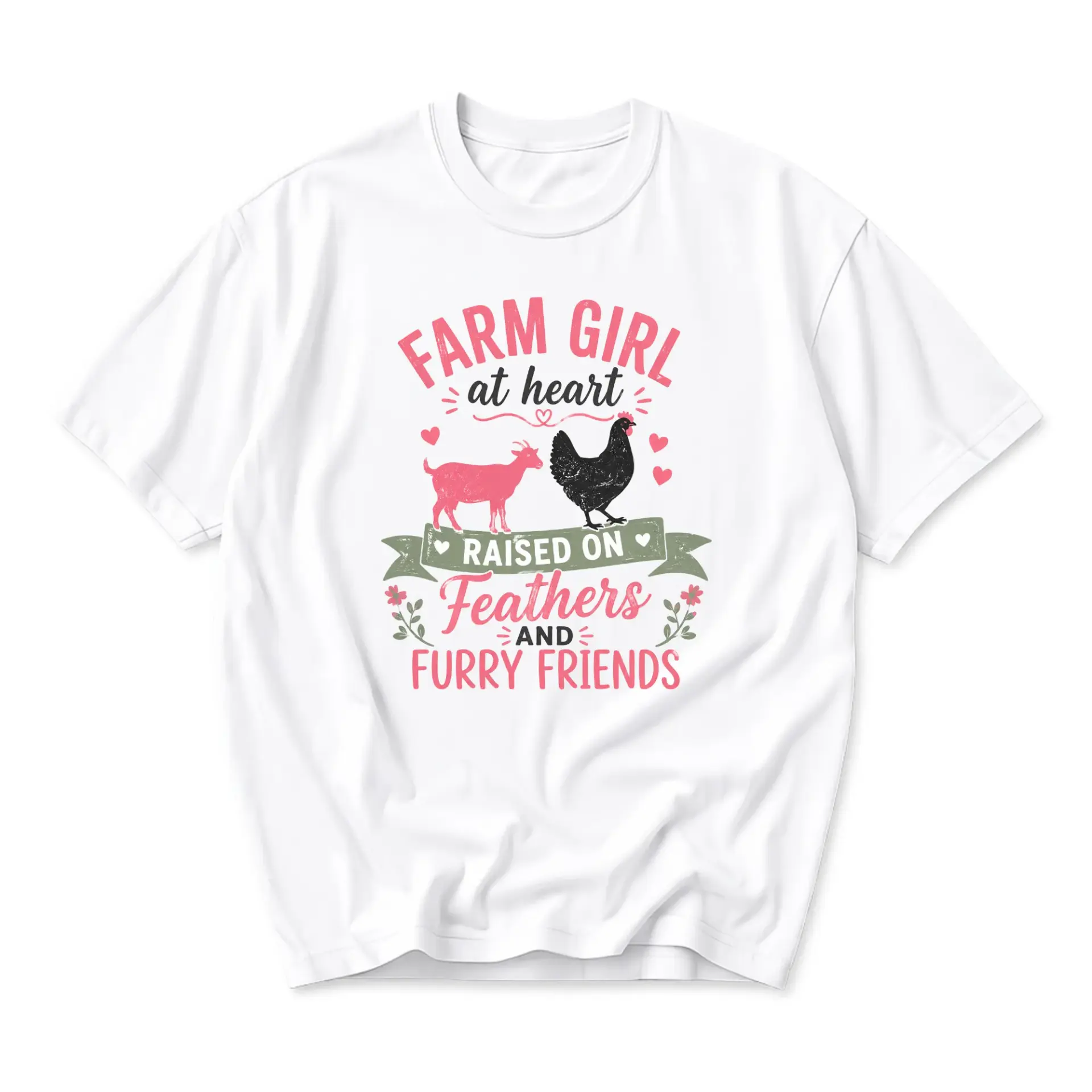 Graphic Tee at Heart Shirt Unisex Crew Neck Short Sleeve Cotton Blend Casual Country Life Apparel Top