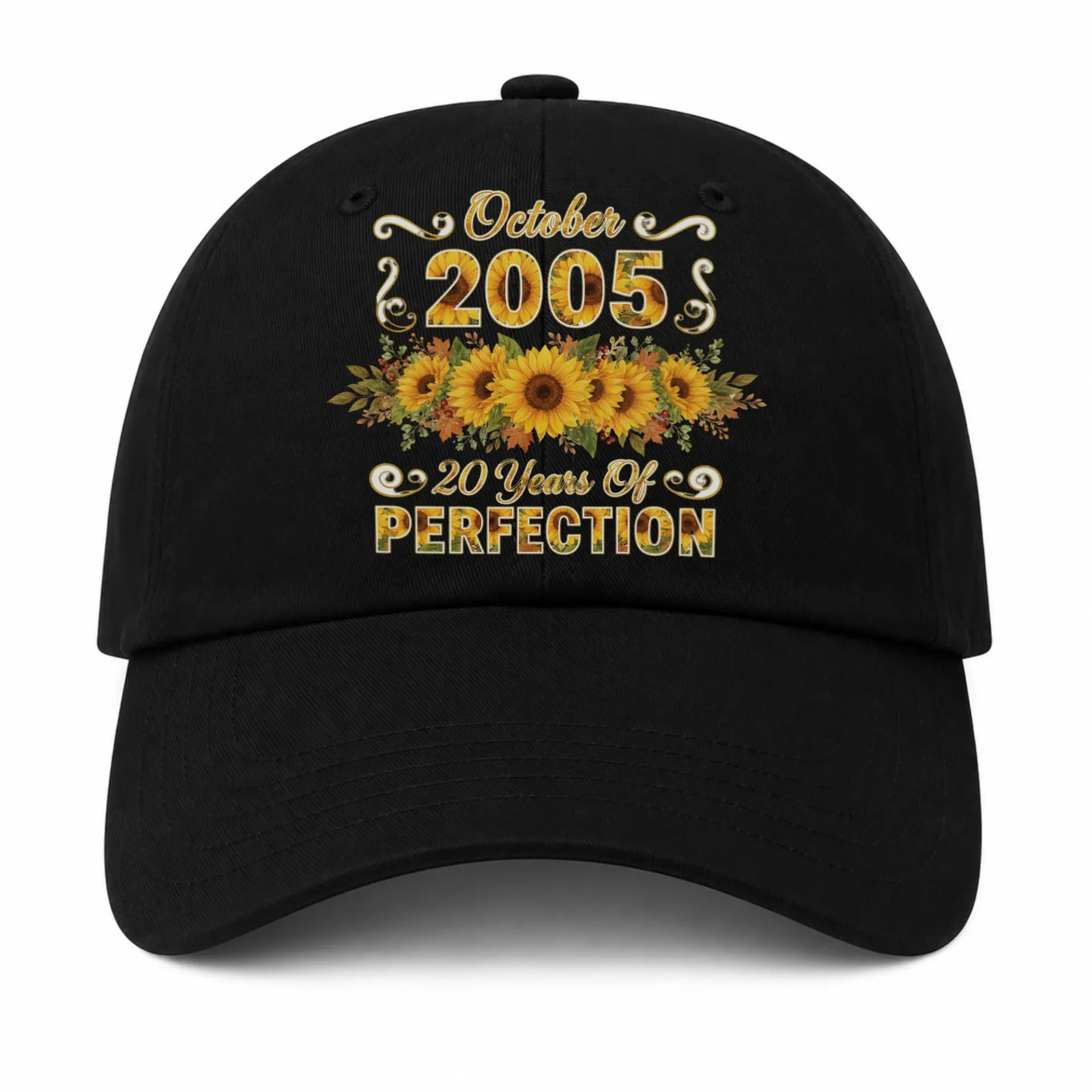 Vinyl Sticker Pack October 2005 20 Years of Perfection Sunflower Floral Design Waterproof Decals for Laptop and Water Bottle