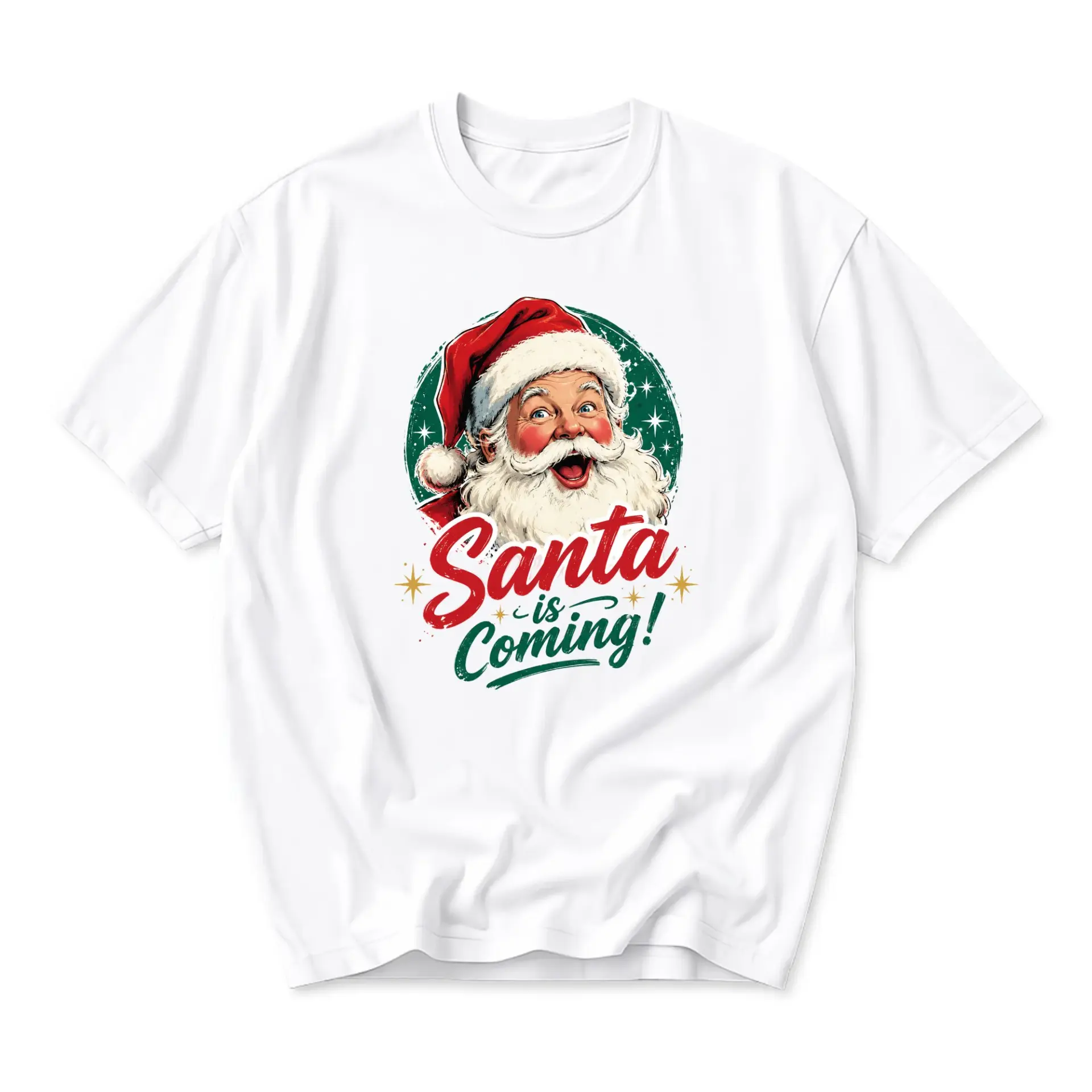 Graphic Tee Santa Is Coming Holiday Season Unisex Crew Neck T-Shirt Soft