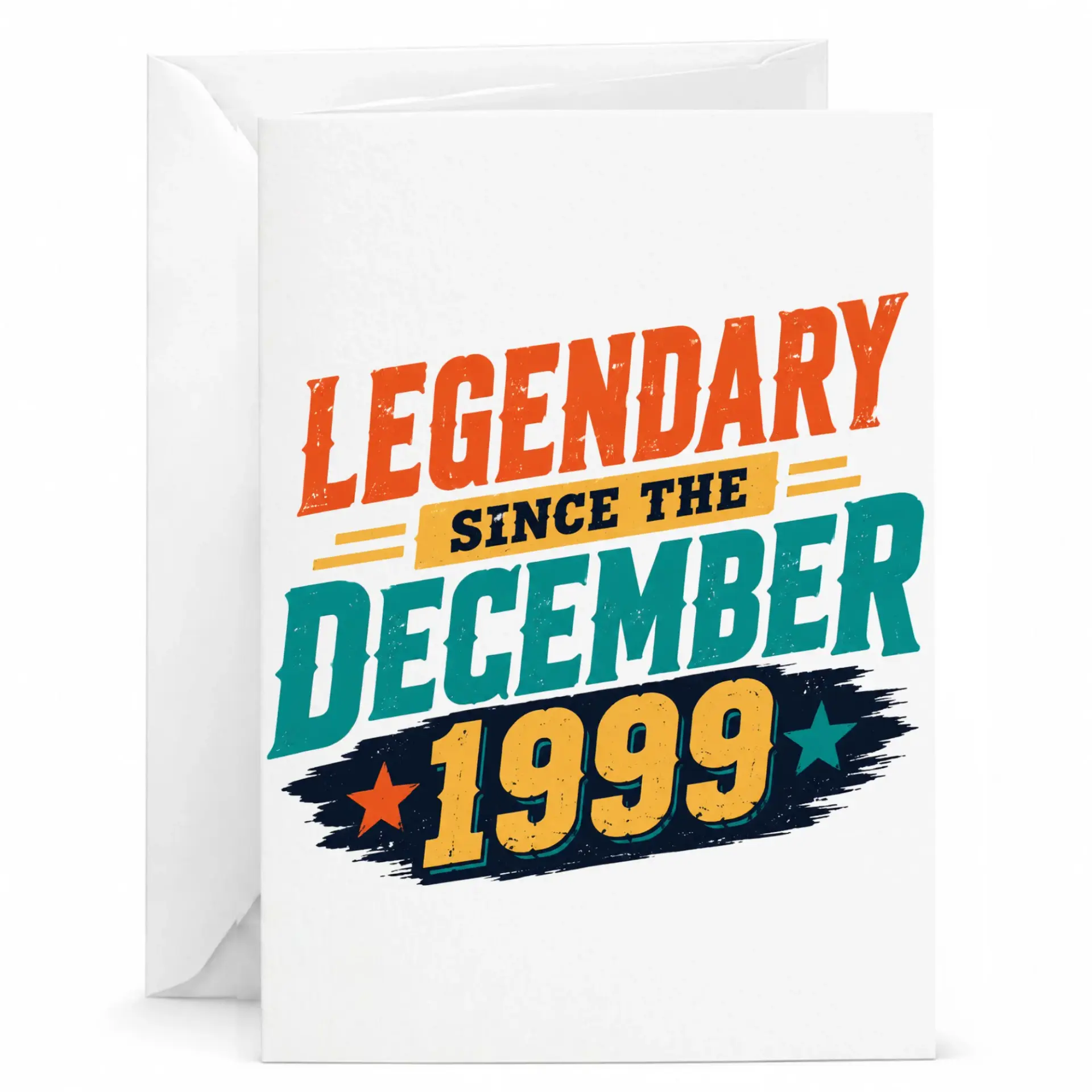 Birthday Card Legendary Since December 1999 Vintage Style Greeting Card for Milestone Birthdays and Celebrations