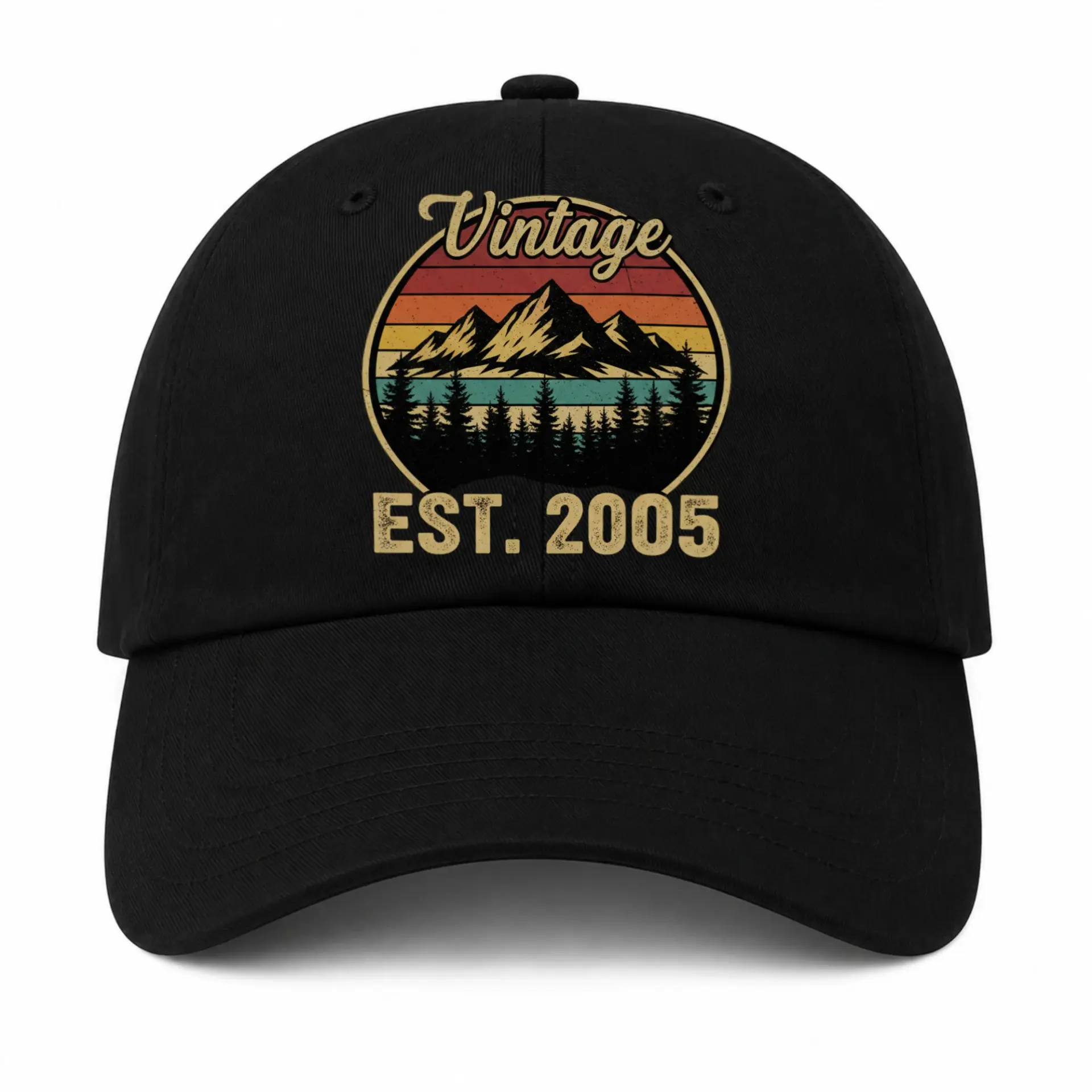 Baseball Cap Vintage Mountain Forest Sunset Graphic Outdoor Dad Hat