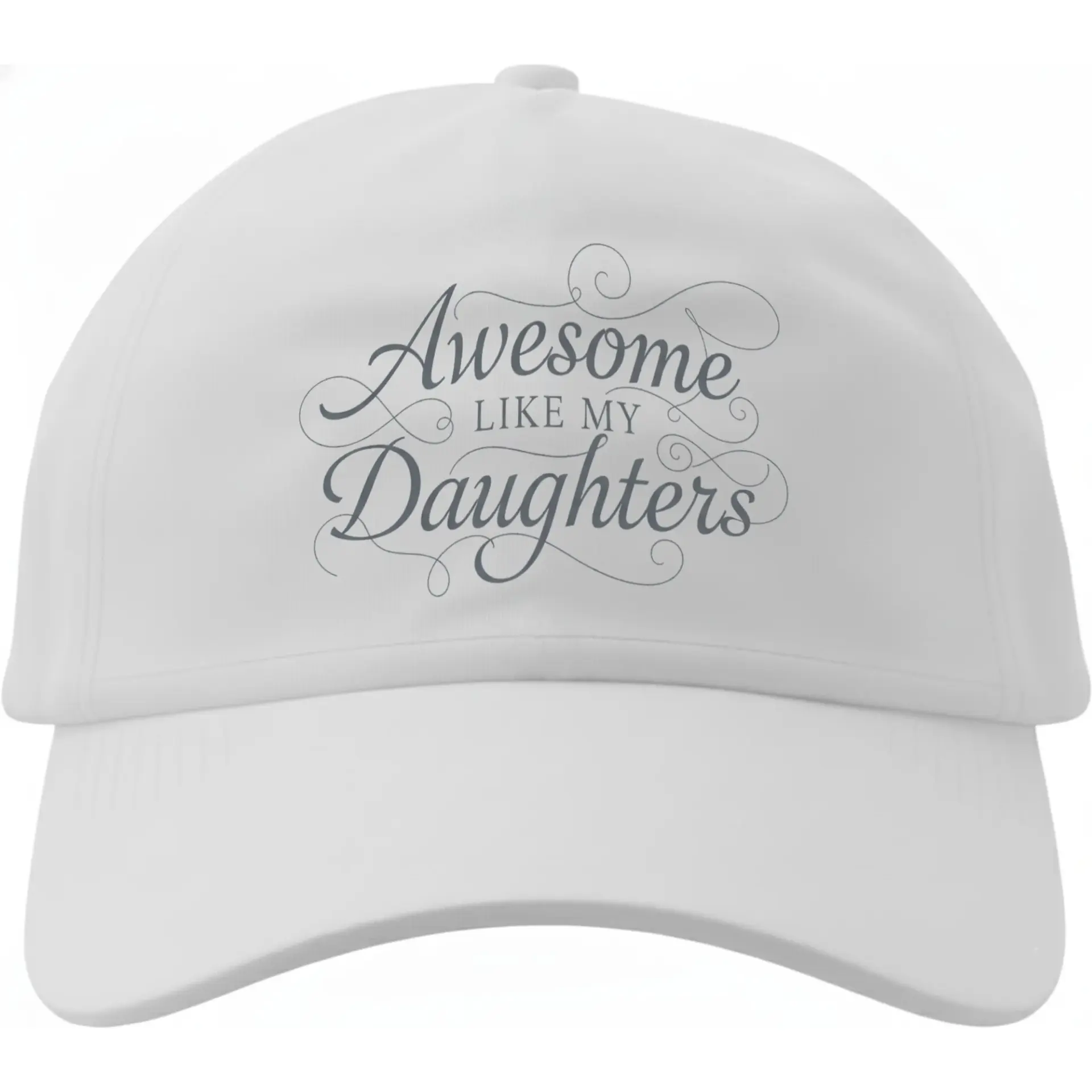 Dad Hat Awesome Like My Daughters Graphic Print Cap Adjustable Low Profile Cotton Blend Unisex Baseball Hat White