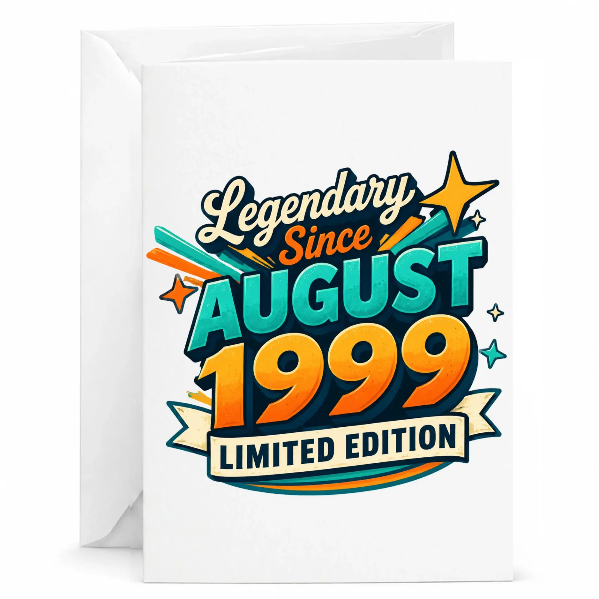 Birthday Card Legendary Since August 1999 Limited Edition Greeting Card for Milestone Celebration and Anniversary