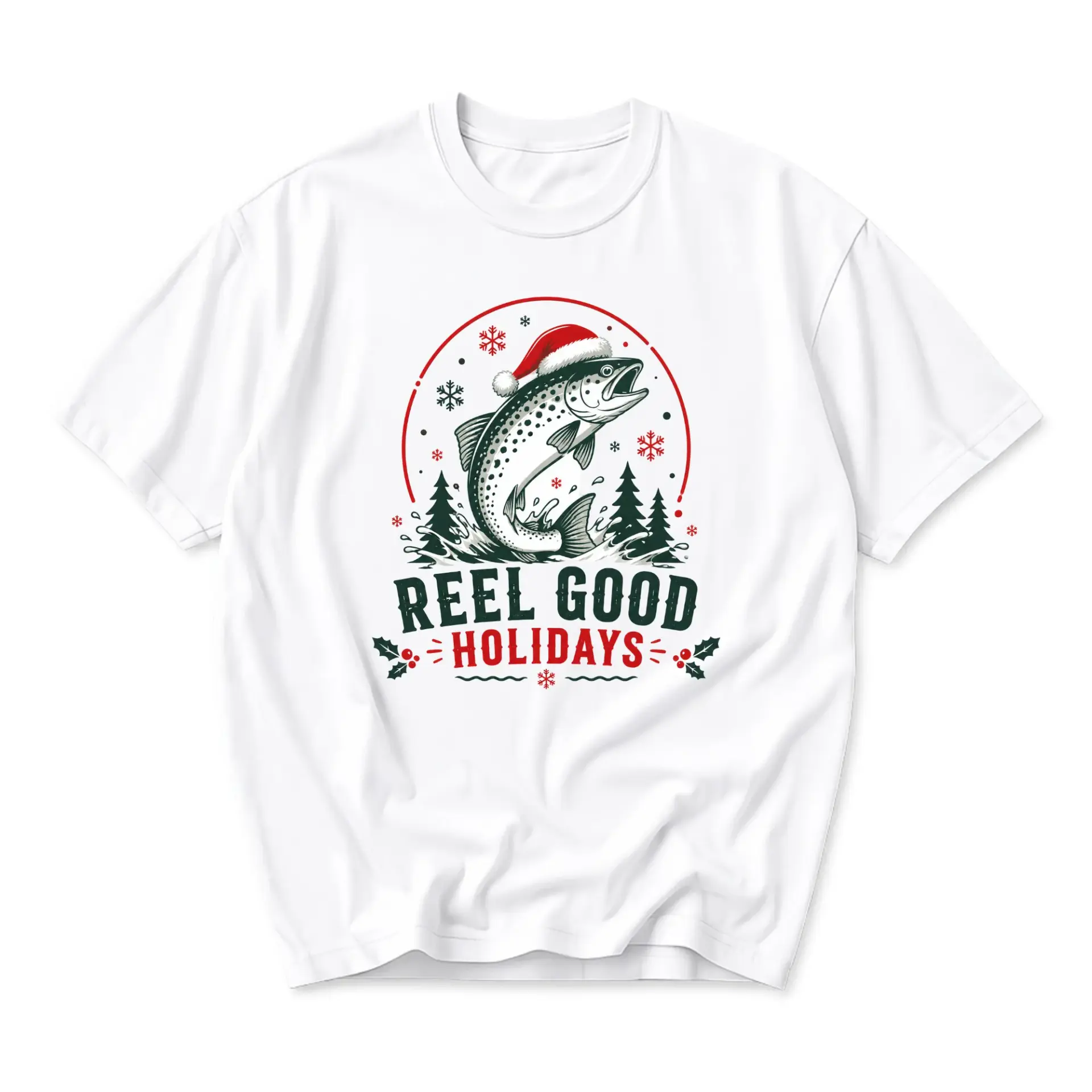 Funny Shirt Reel Good Holidays Fishing Graphic Tee Unisex Casual Apparel