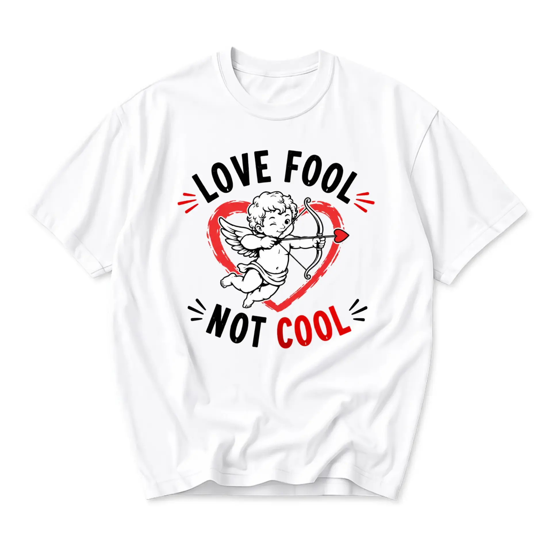 Funny Shirt Love Fool Not Cool Graphic Tee Unisex Casual Apparel Comfortable Short Sleeve Crew Neck Cotton Blend Top