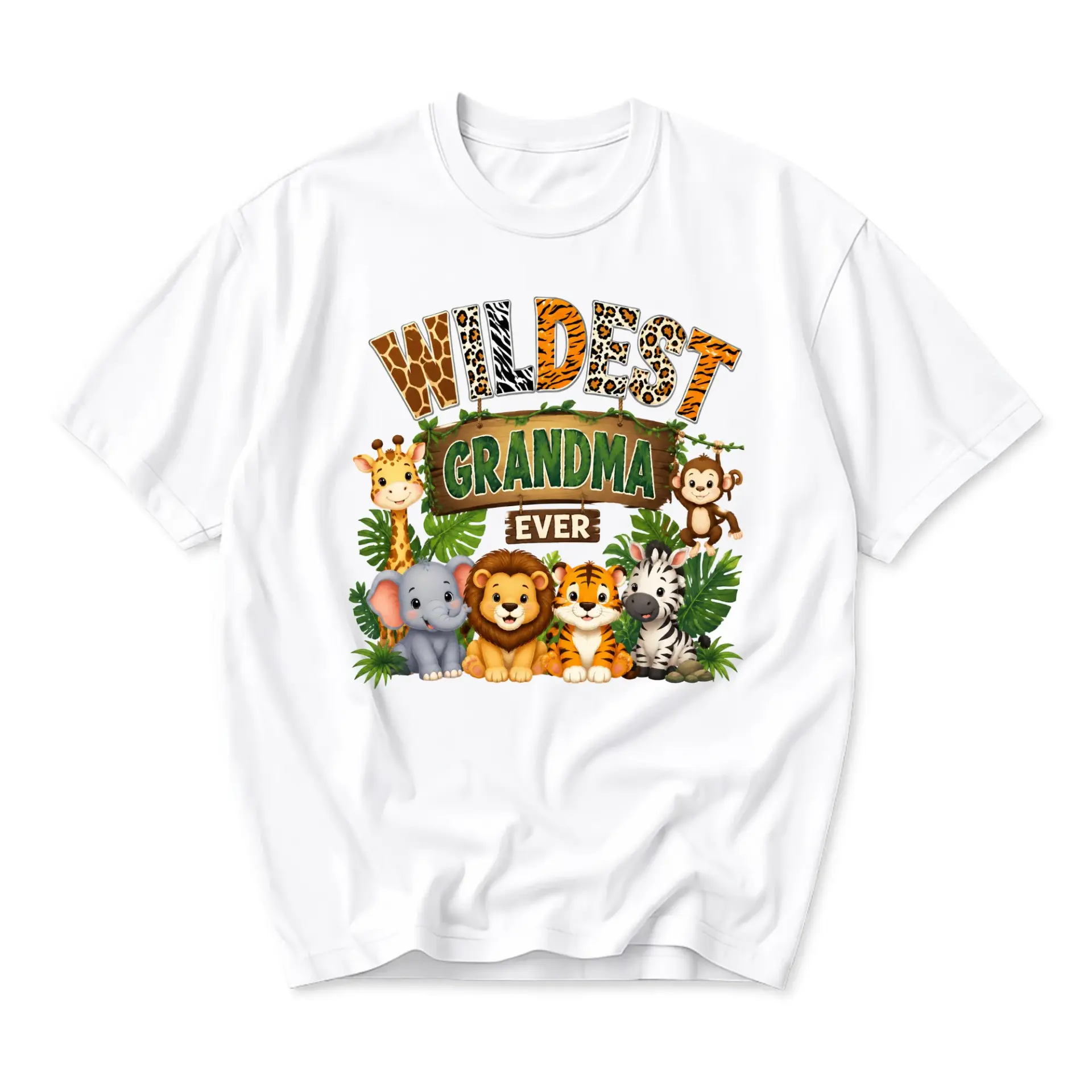Graphic Tee Wildest Grandma Ever Print Unisex Crew Neck Casual Shirt Soft Comfortable Cotton Blend Top