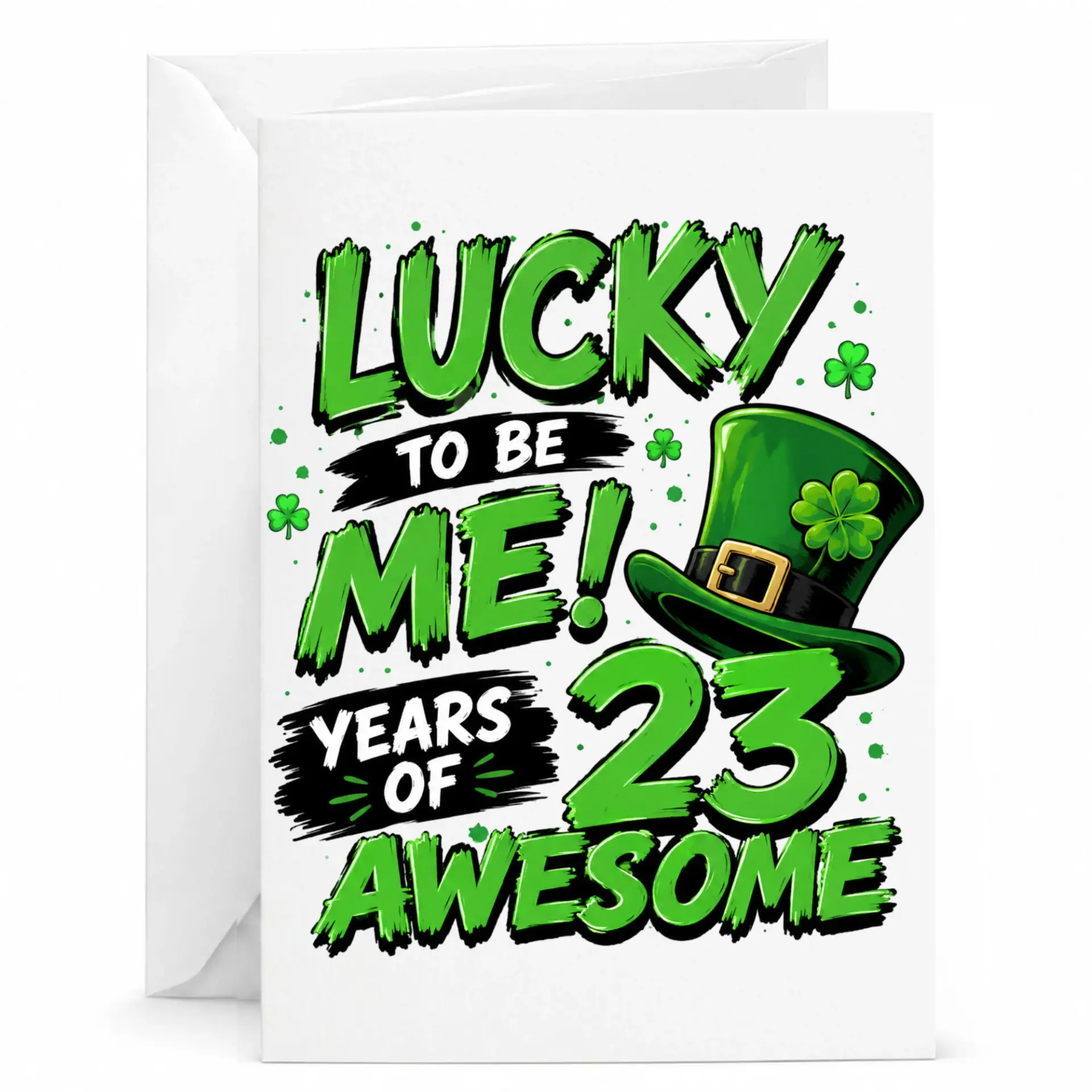 Funny Lucky Birthday Card 23 Years of Awesome Greeting Card with Envelope for Birthday Celebration and Milestone