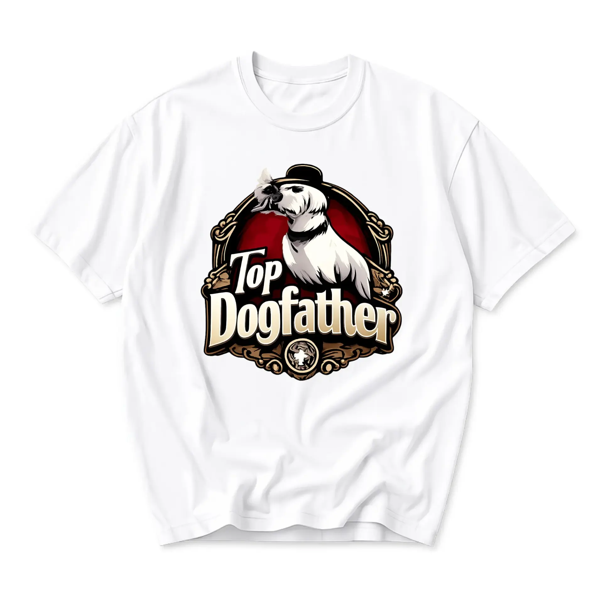 Funny Shirt Top Dogfather Graphic Tee Casual Unisex Crew Neck Cotton Blend