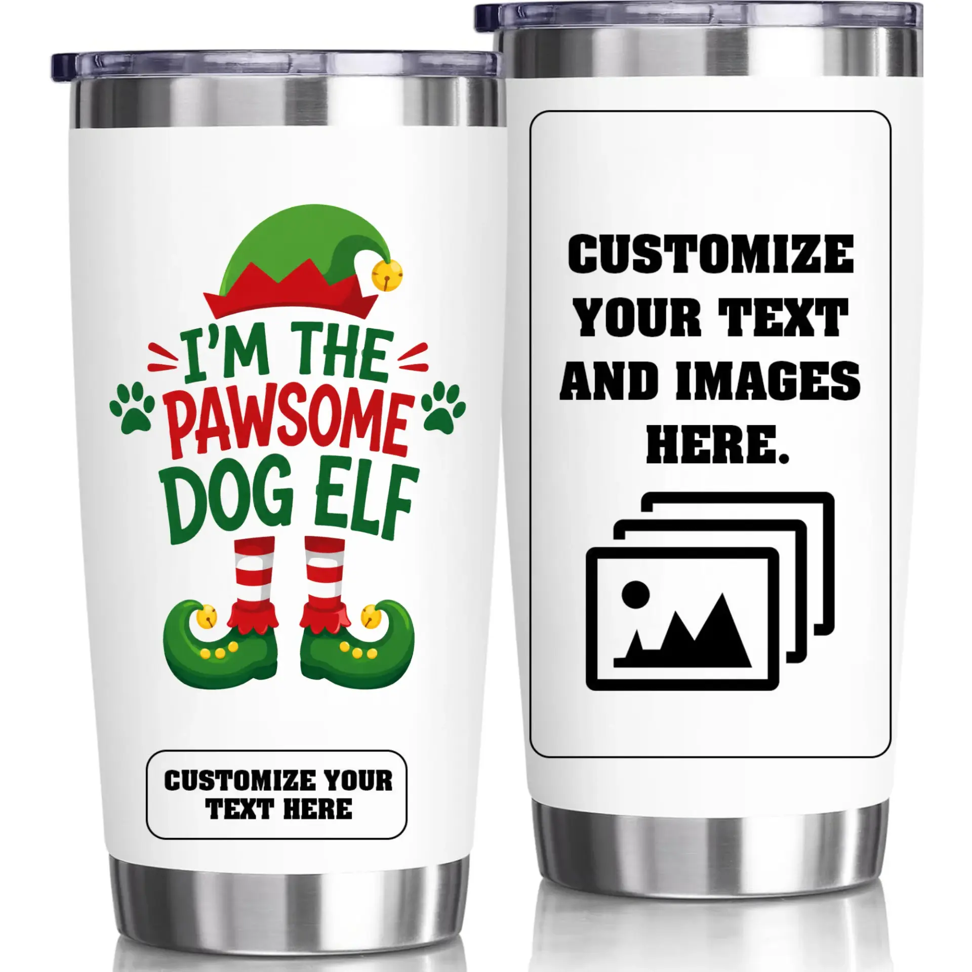 Stainless Steel Tumbler 20oz Holiday Theme Travel Mug Double Wall Vacuum Insulated Cup for Coffee and Iced Beverages