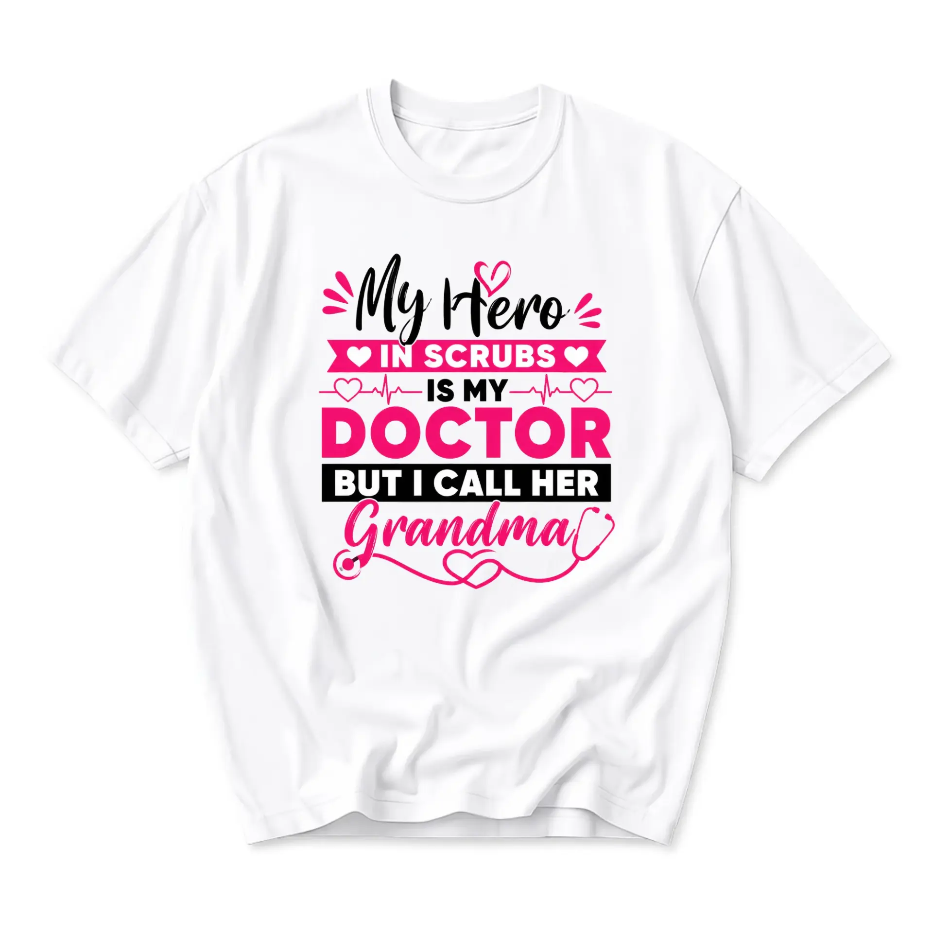 Funny Shirt in Scrubs Is My Doctor but I Call Her Grandma Graphic Tee