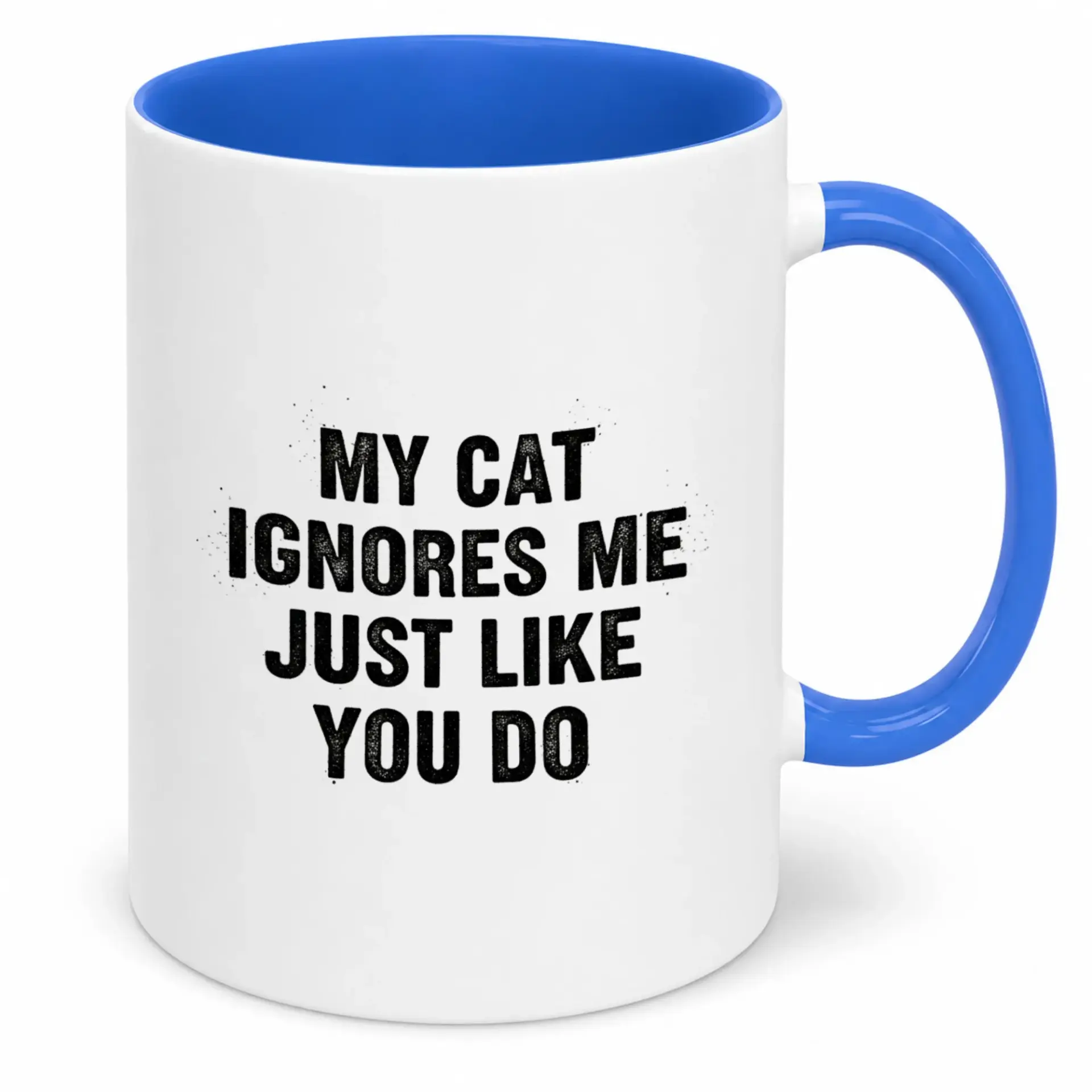 Funny Ceramic Coffee Mug with Humorous Cat Themed Text Design Sarcastic Pet Owner Drinkware for Home and Office Unique Gift Idea