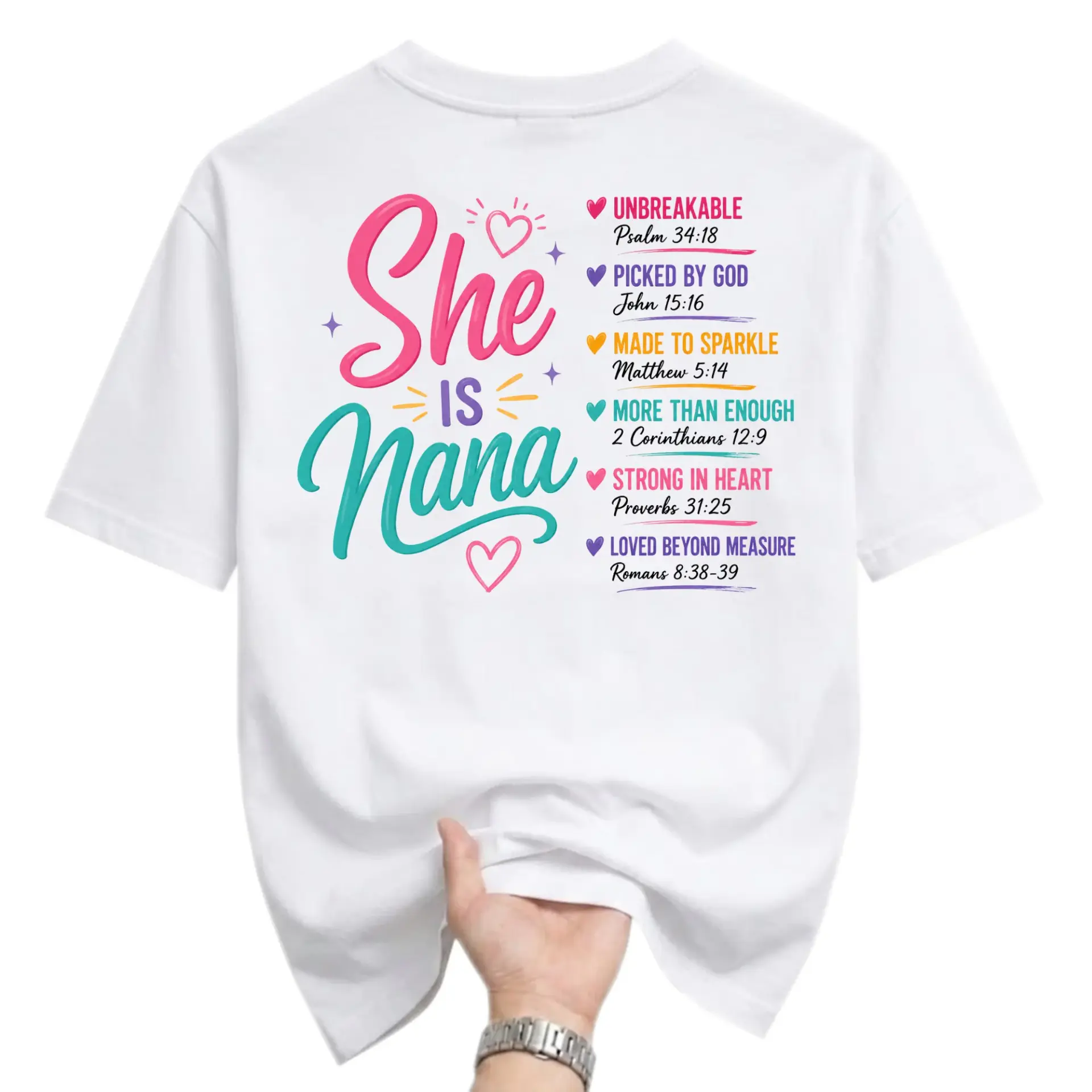 Graphic Tee Nana Inspirational Quote Shirt Religious Scripture Typography Casual Unisex Crew Neck T-Shirt Top