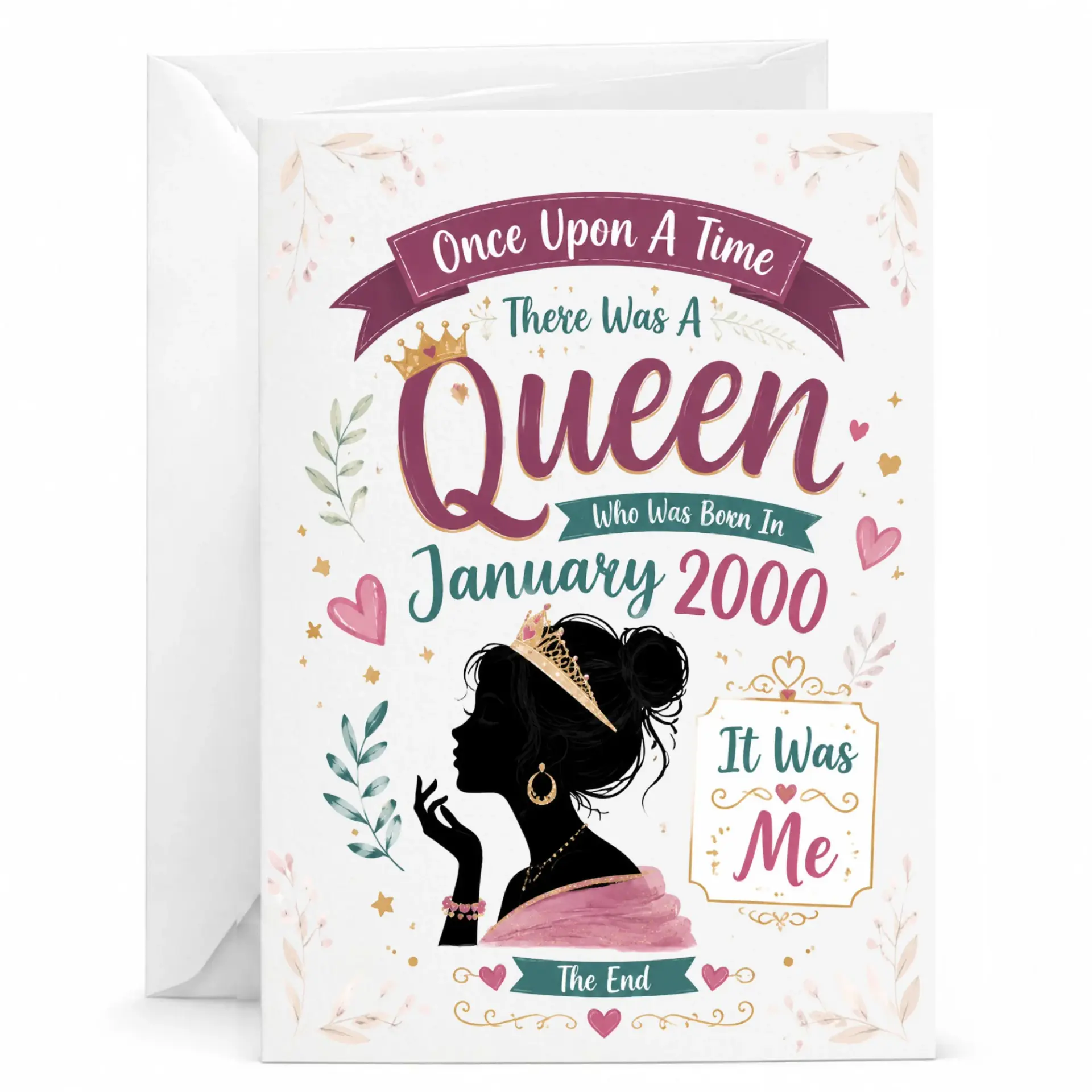 Birthday Card for January Queen Once Upon a Time Funny Birthday Greeting Card with Envelope for Her