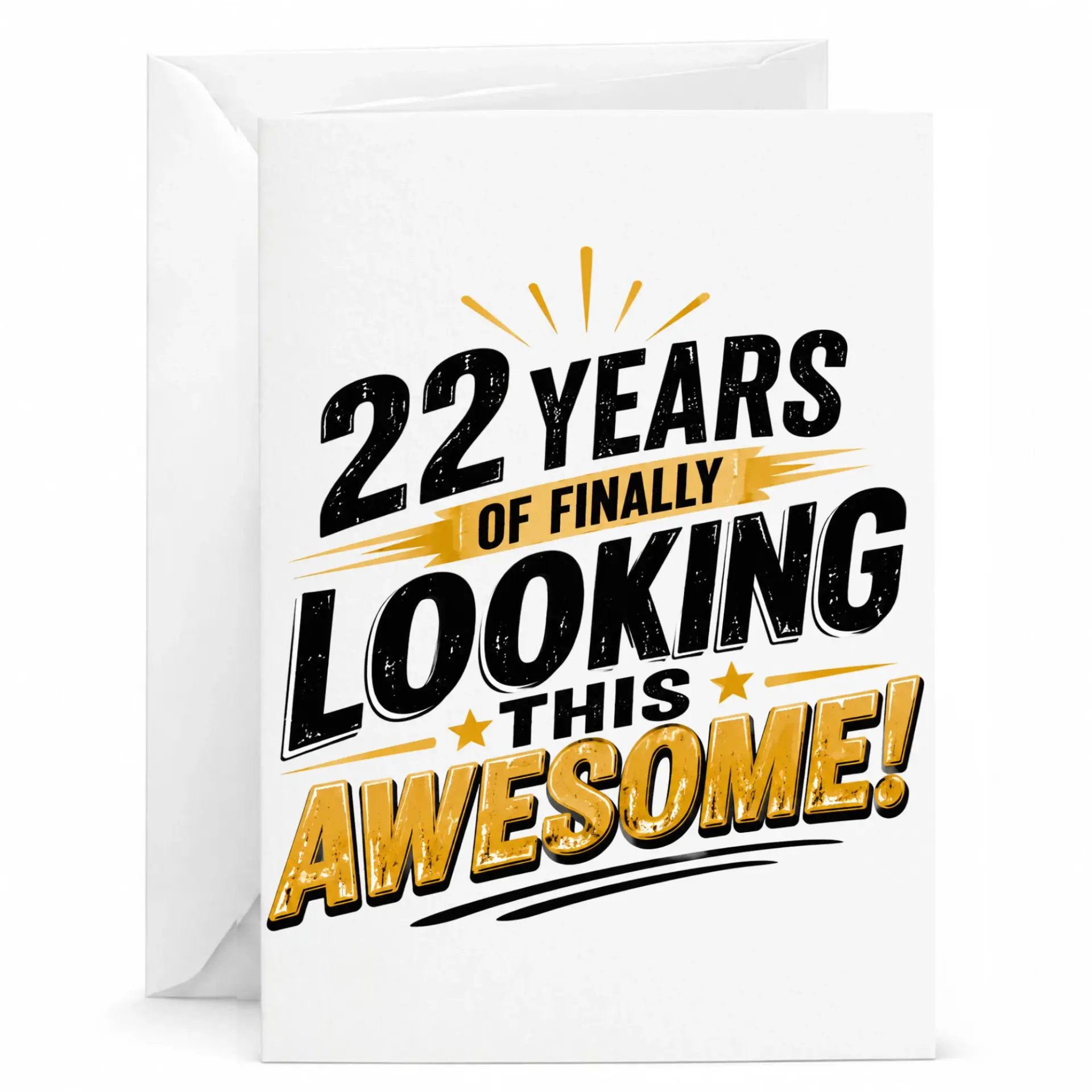 Birthday Card 22nd Birthday Gift Funny 22 Years of Finally Looking This Awesome Greeting Card for Milestone Celebrations