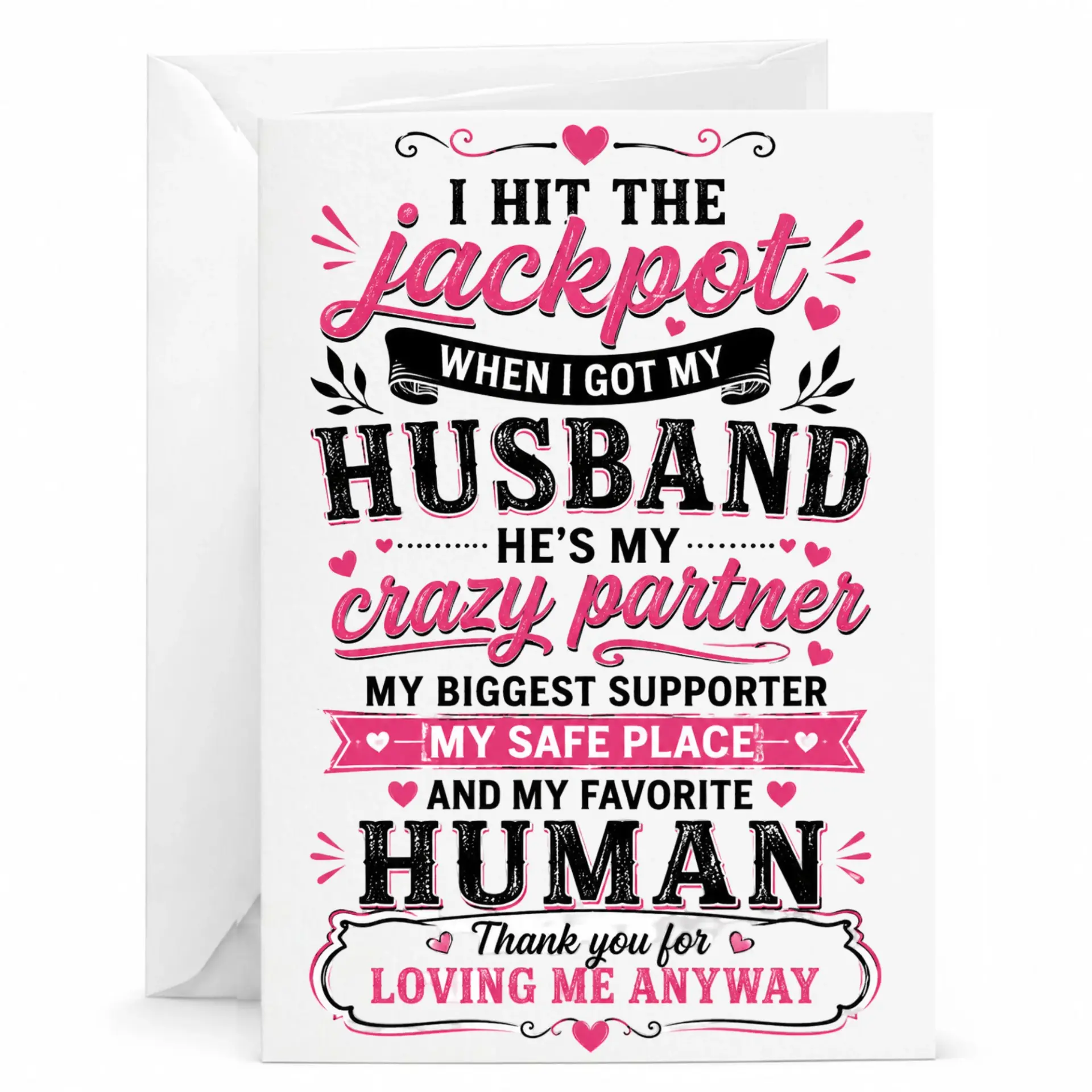 Funny Husband Appreciation Greeting Card Anniversary or Birthday for Him Romantic Love Note Spouse