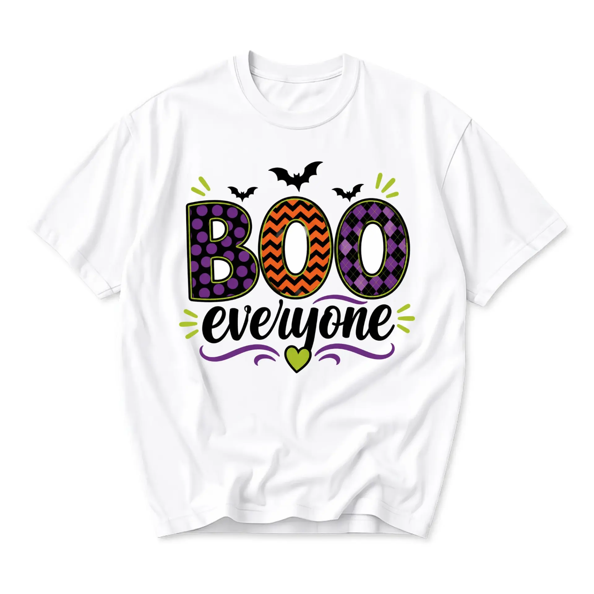 Graphic Tee Boo Everyone Halloween Shirt Fall Season Unisex Casual Crew Neck Comfortable Cotton Blend Top Apparel