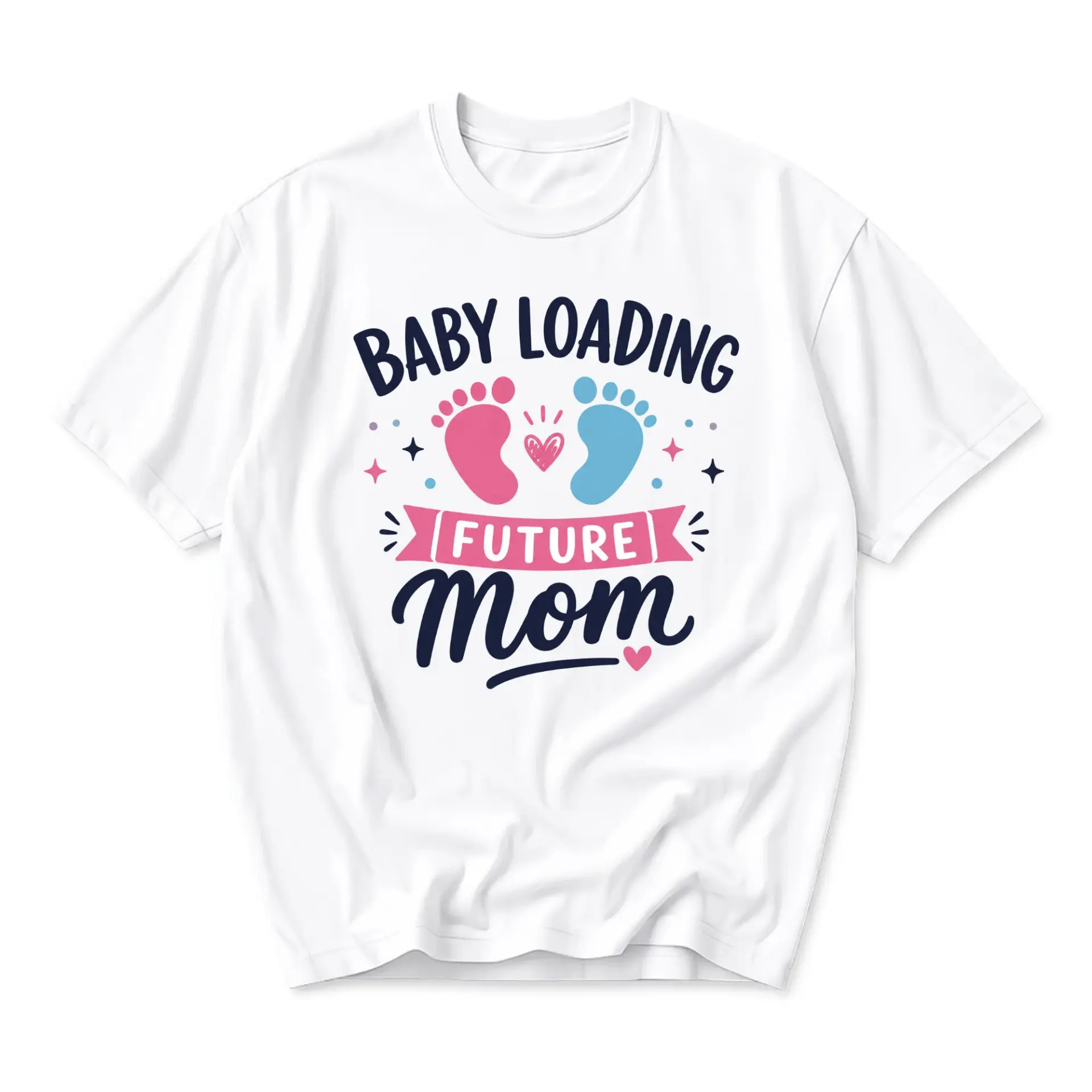 Graphic Tee Baby Loading Future Mom Unisex T-Shirt Crew Neck Short Sleeve Casual Cotton Blend Top Apparel
