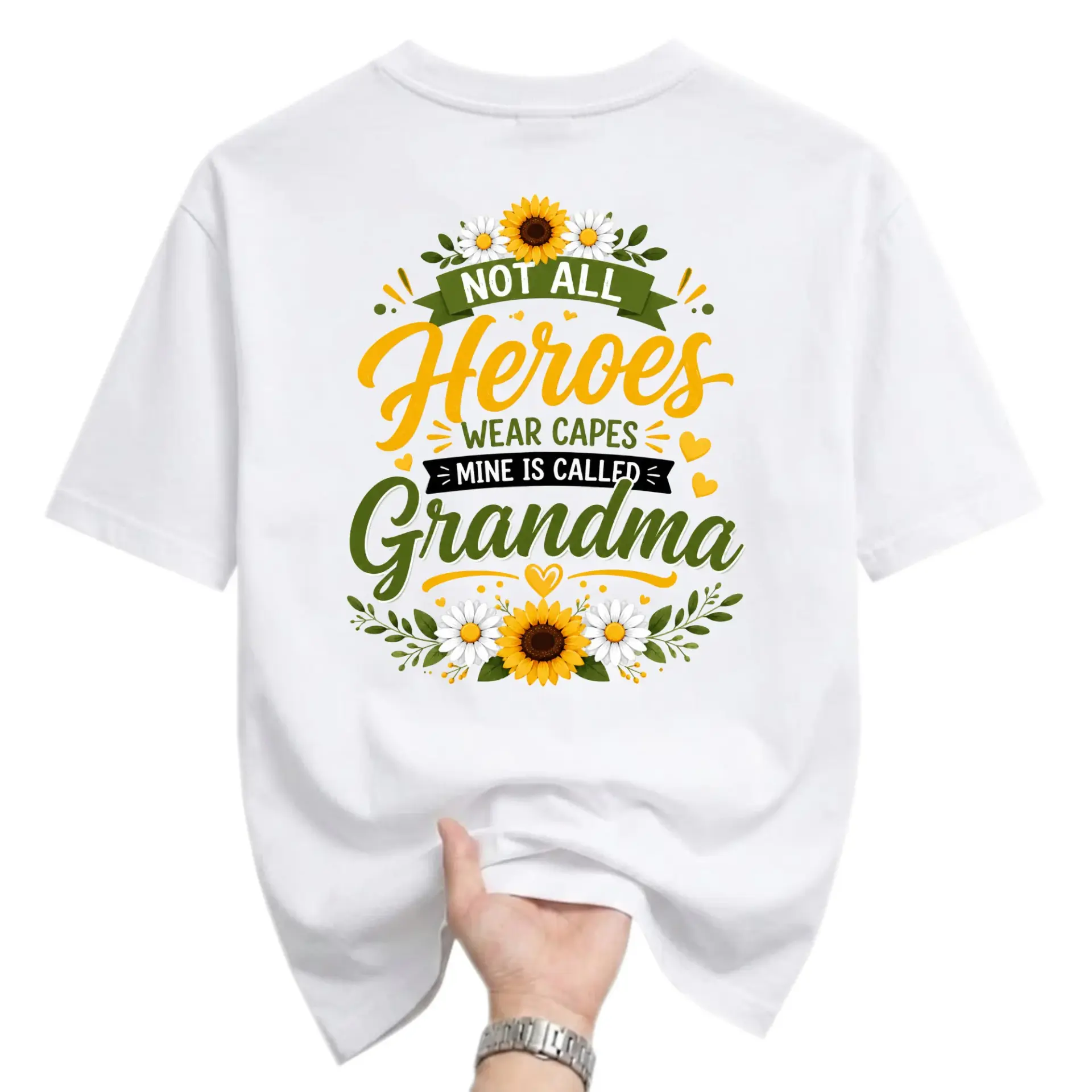 Funny Shirt Not All Heroes Wear Capes Mine Is Called Grandma Graphic Tee