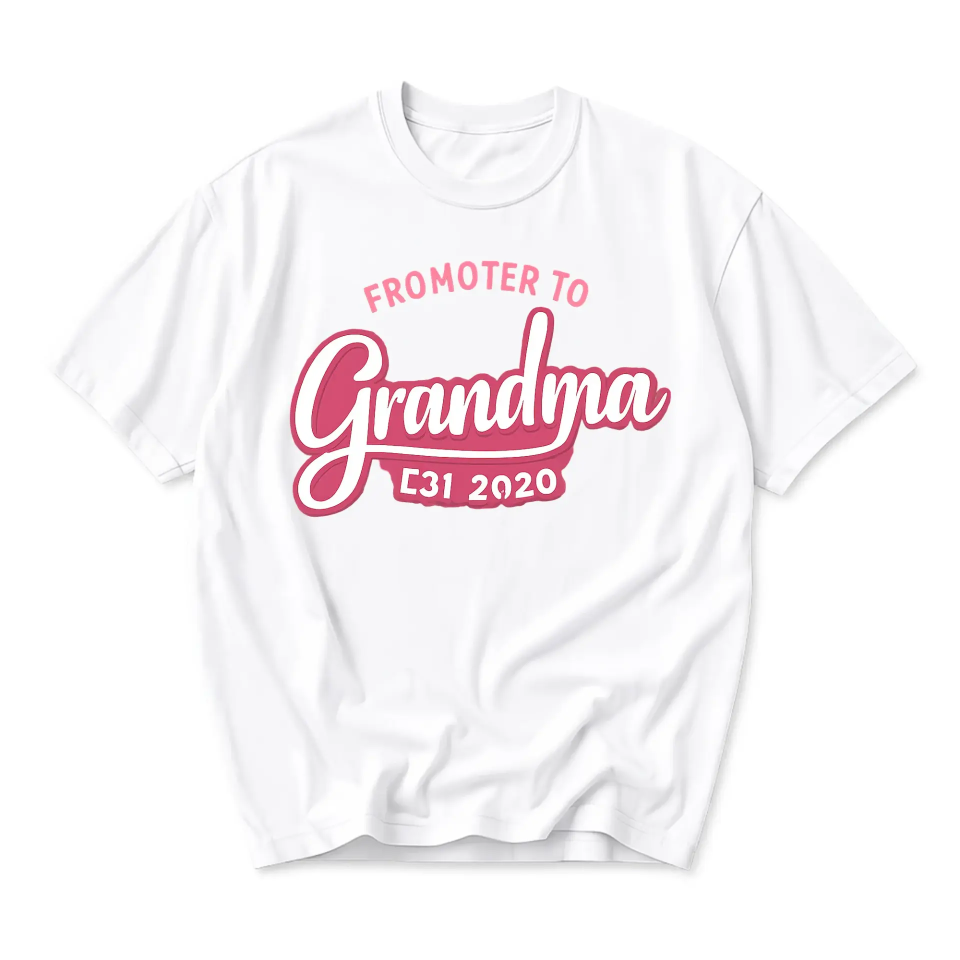 Graphic Tee from Promoter to Grandma Est 2020 Unisex Casual Cotton Shirt for Family Members and Gift Giving Occasions