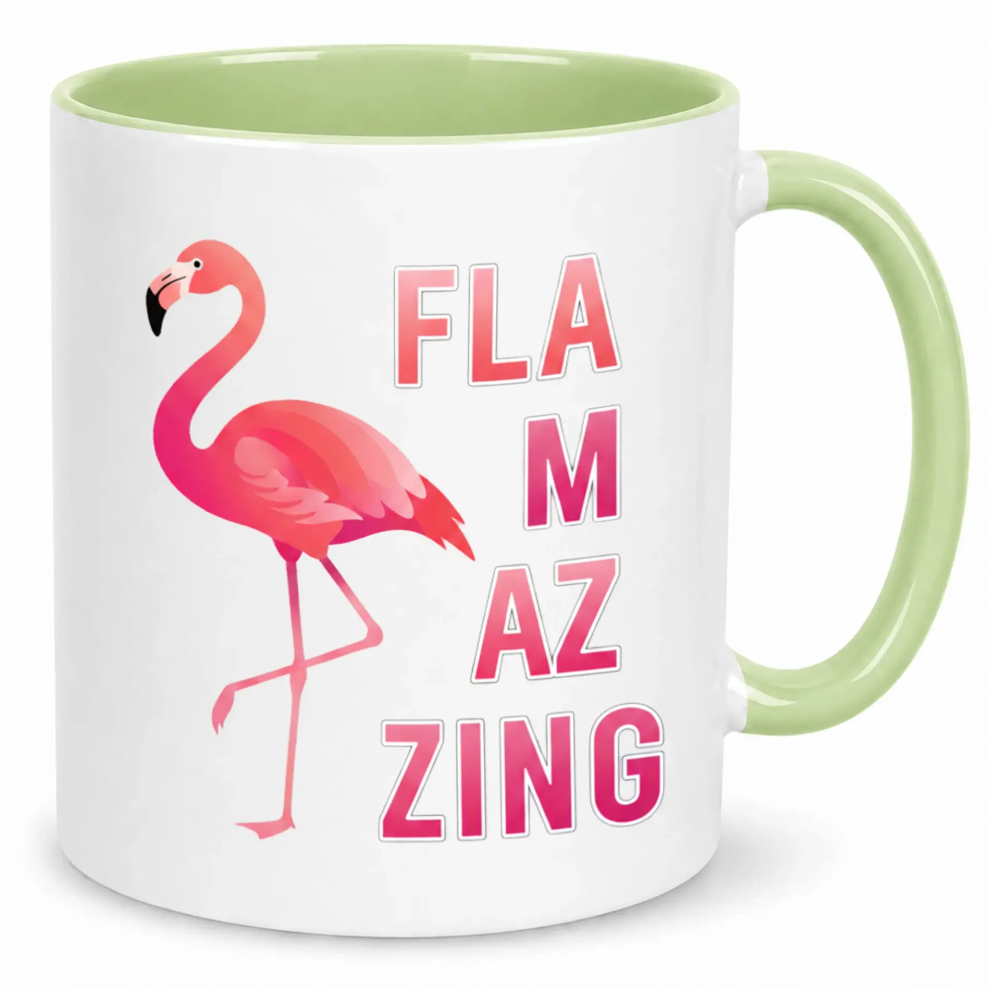 Funny Flamingo Pun Ceramic Coffee Mug, Inspiring "flamazing" Beverage Cup for Home & Office
