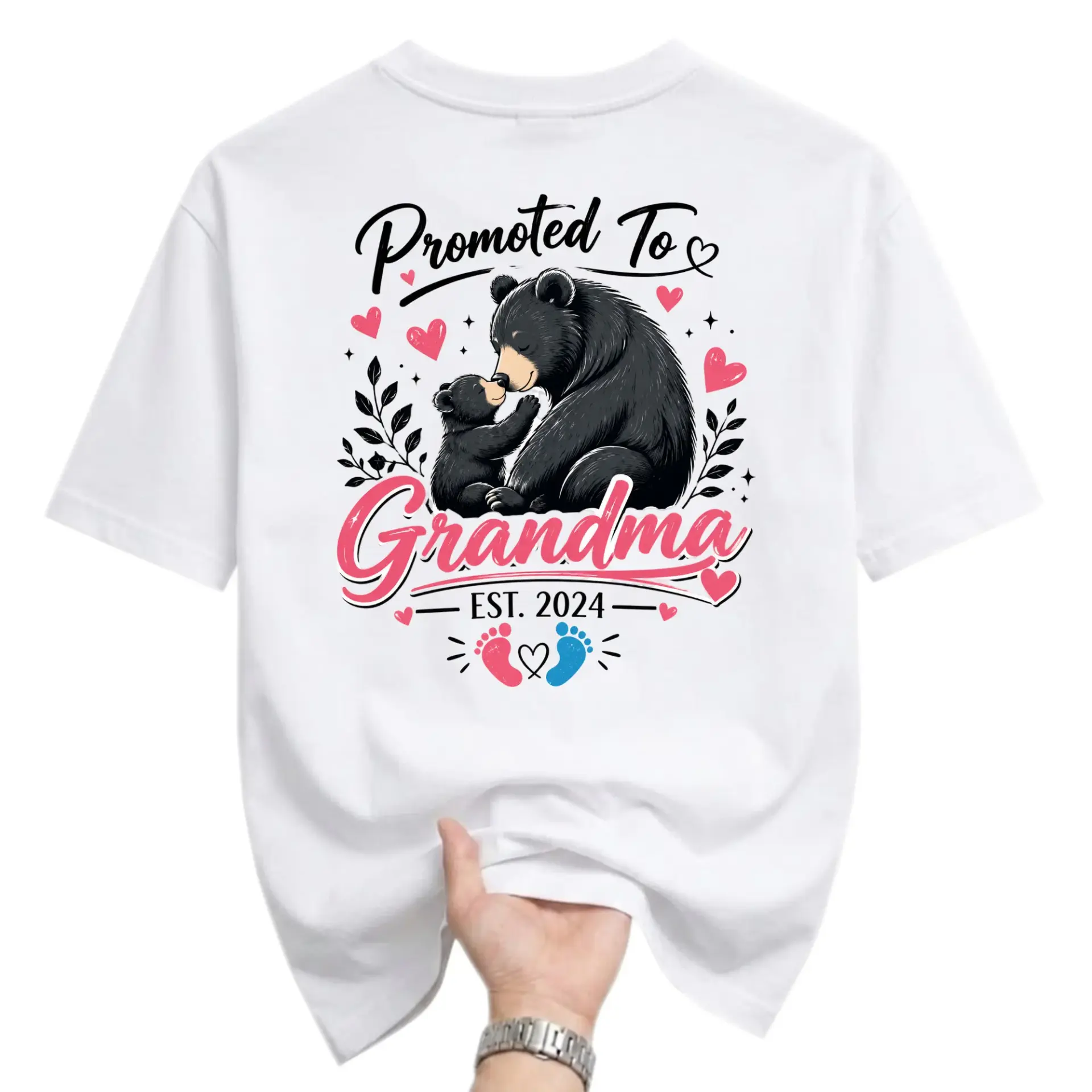 Graphic Tee Promoted to Grandma Est 2024 Art Unisex Crew Neck Casual Shirt