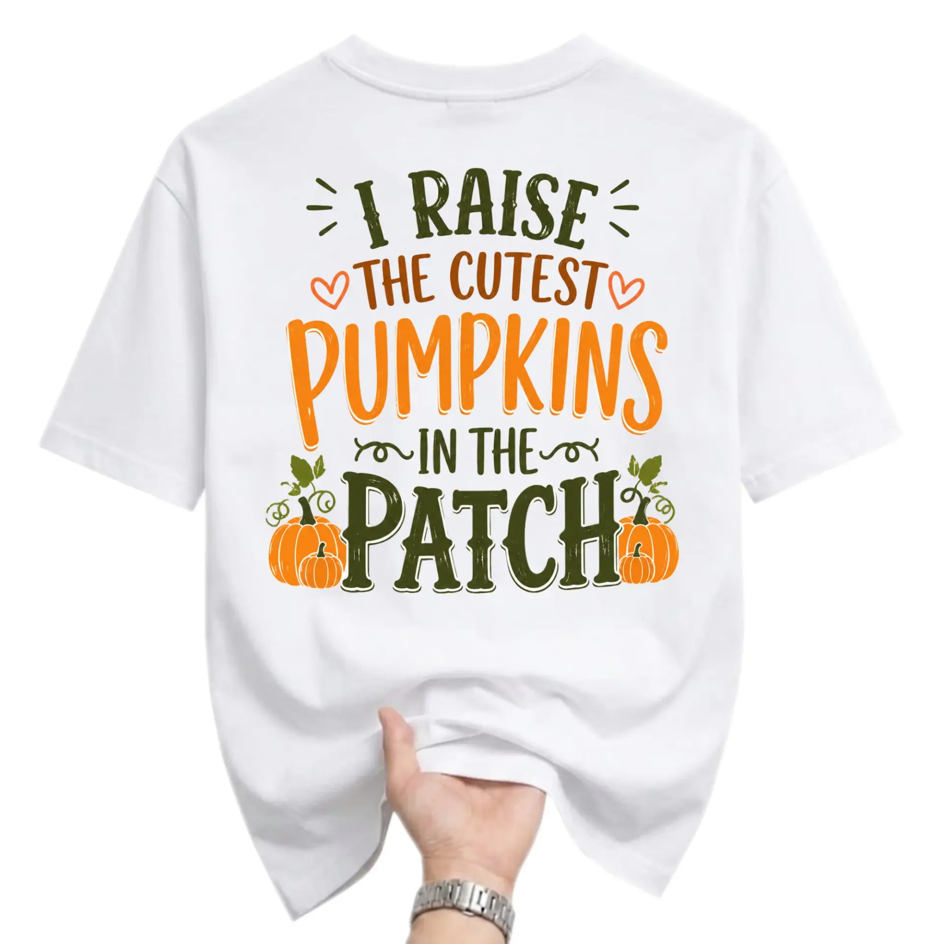 Graphic Tee I Raise the Cutest Pumpkins in the Patch Unisex Cotton Crew Neck Fall Season Autumn Harvest T-Shirt