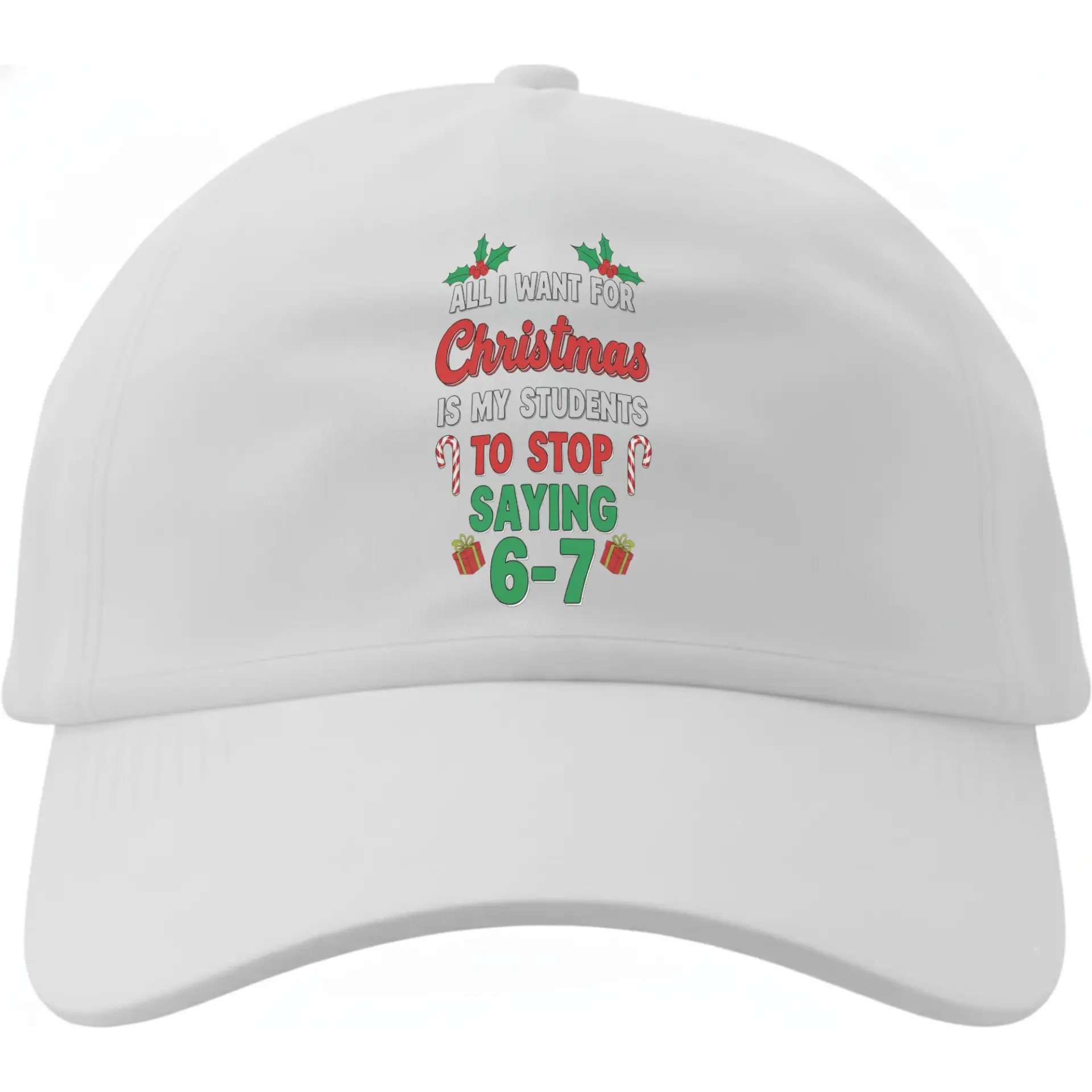 Baseball Cap Funny Christmas Teacher Gift Hat Holiday Humor Low Profile Cotton Adjustable Unisex Structured Headwear