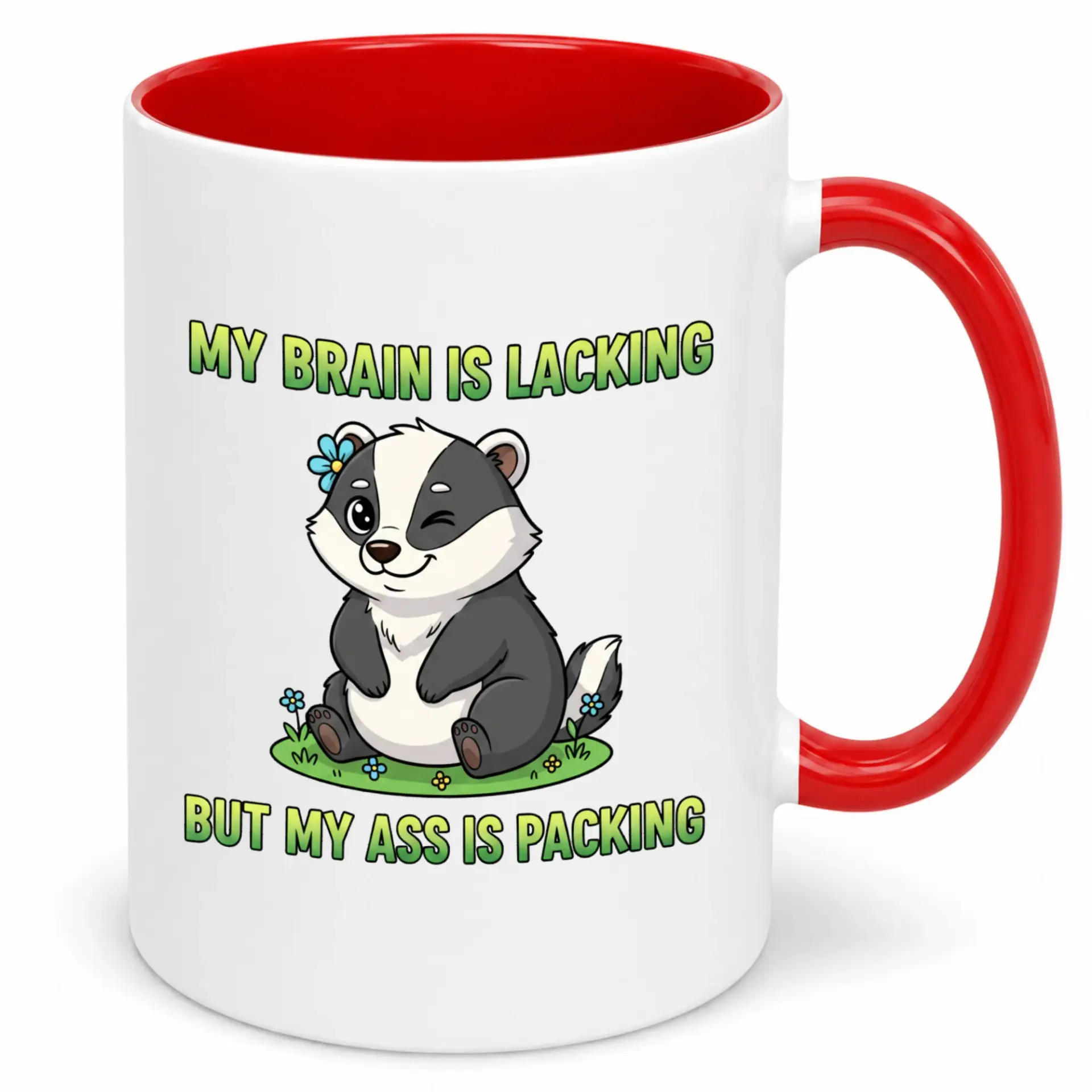 Funny Badger Coffee Mug with Sarcastic Quote Humorous Ceramic Drinkware for Adults Unique Office and Home Kitchen Gift Idea