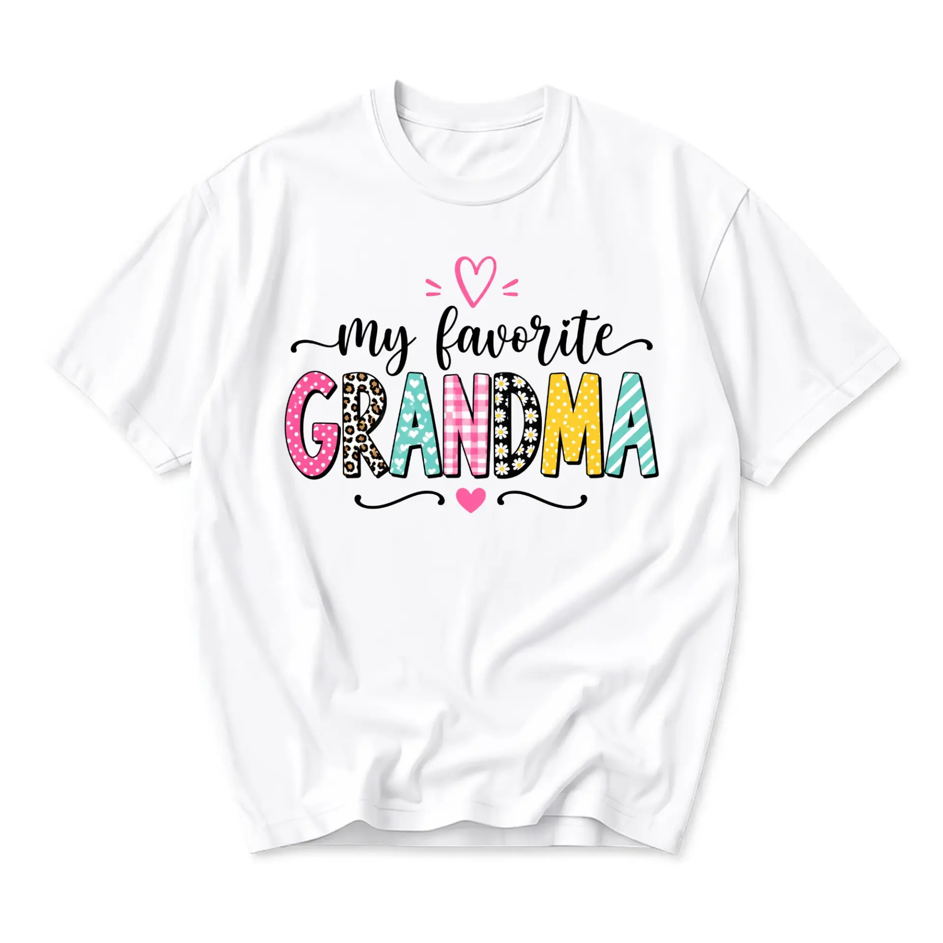 Graphic Tee My Favorite Grandma Shirt Unisex Casual Short Sleeve Crew Neck