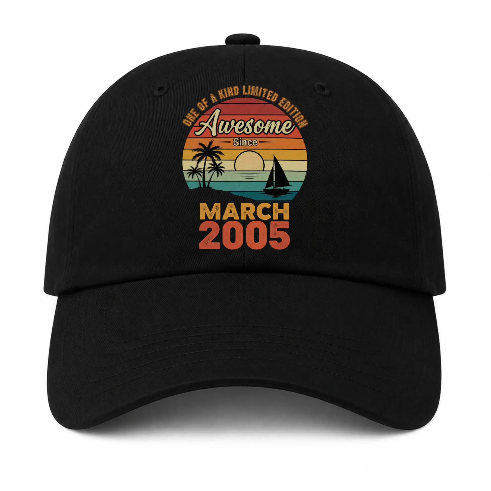 Baseball Cap Awesome Since March 2005 Sunset Beach Theme Graphic Hat