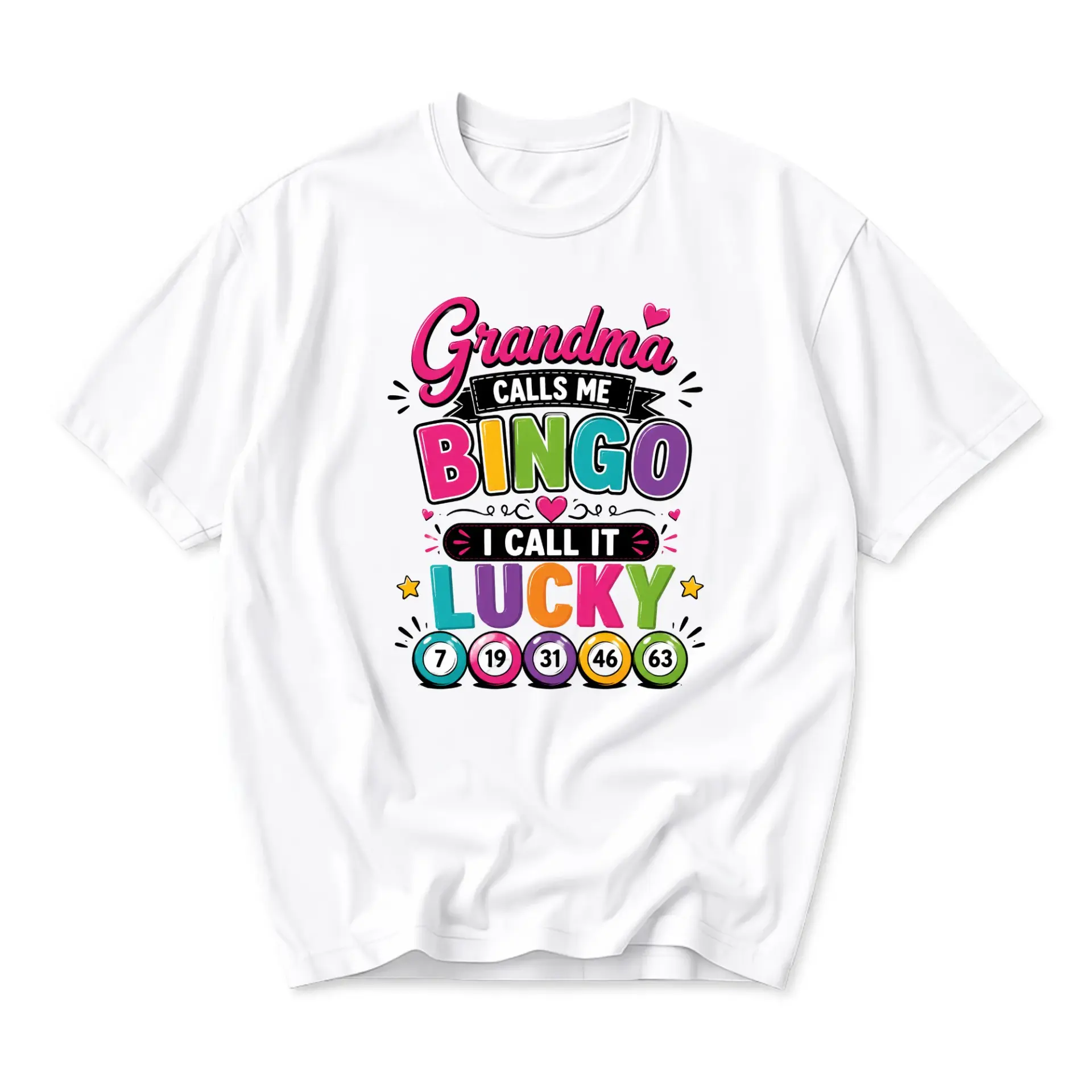 Funny Shirt Grandma Calls Me Bingo I Call It Lucky Graphic Tee Unisex
