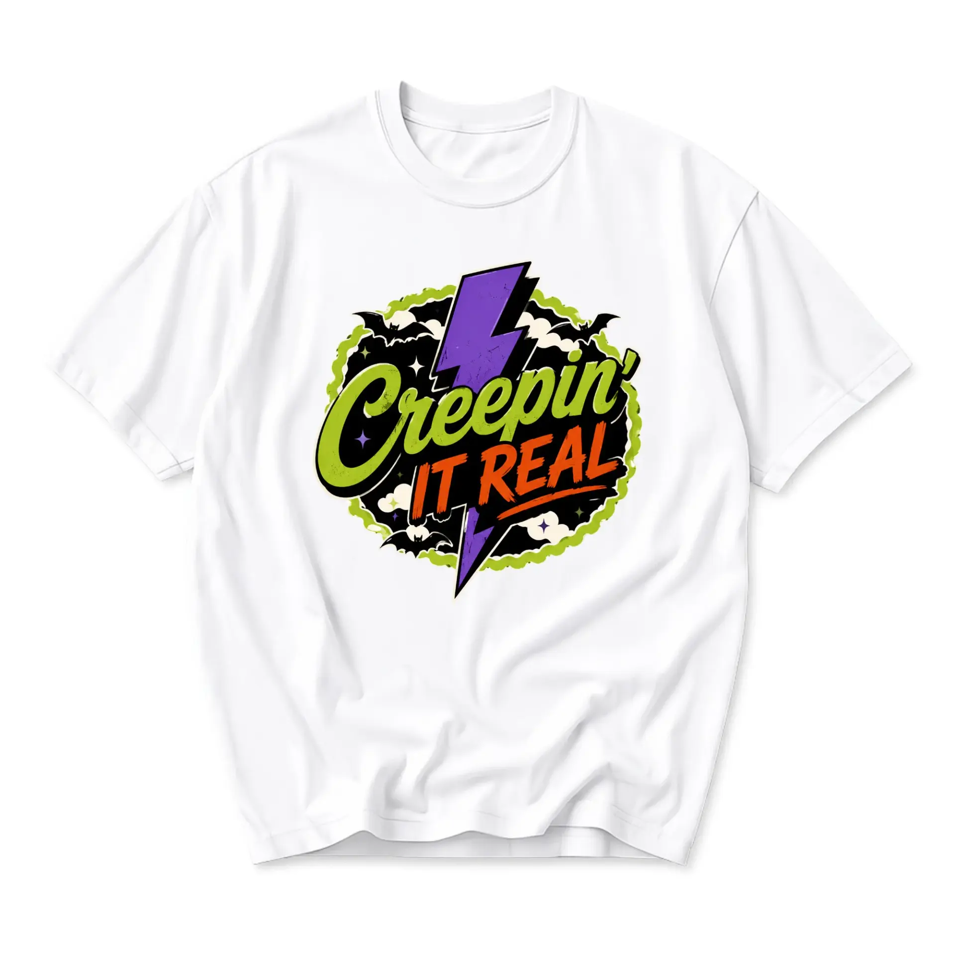 Funny Shirt Creepin It Real Graphic Tee Unisex Crew Neck Casual Wear Soft Cotton Blend Everyday Comfort Holiday Top