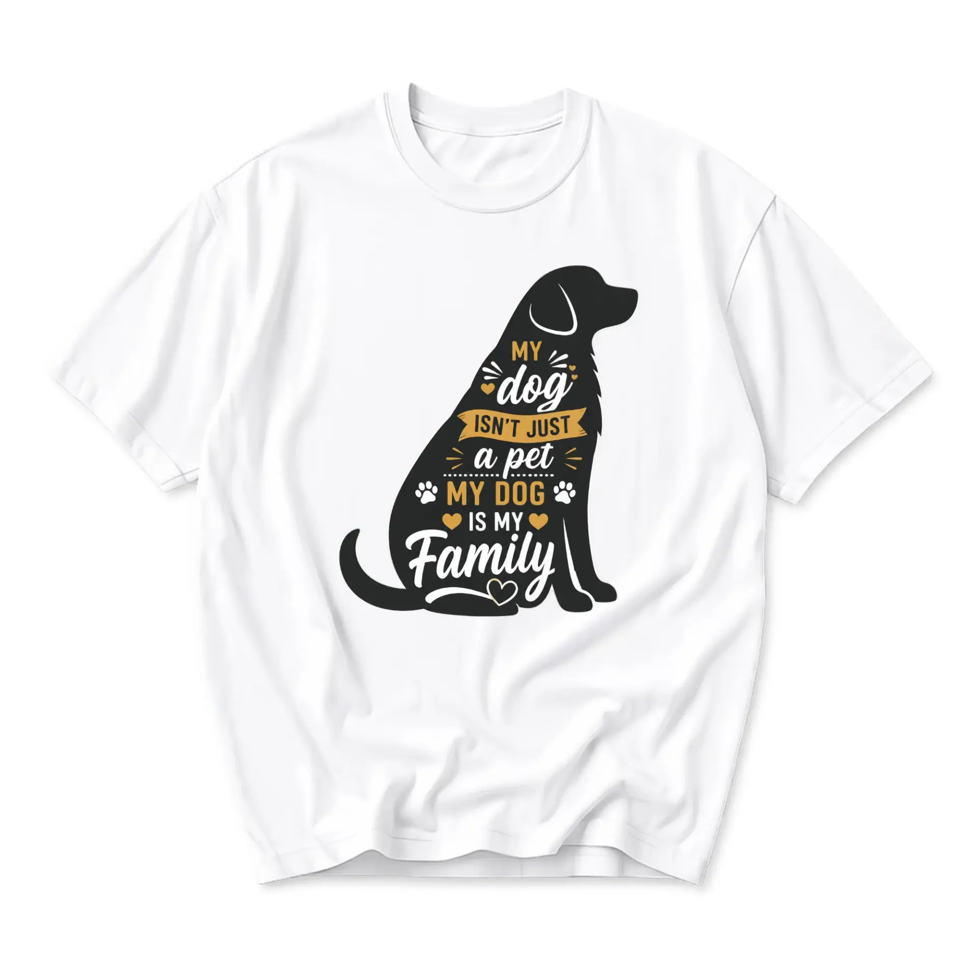 Graphic Tee Unisex Dog Lover Shirt Is My Family Print Casual Top for