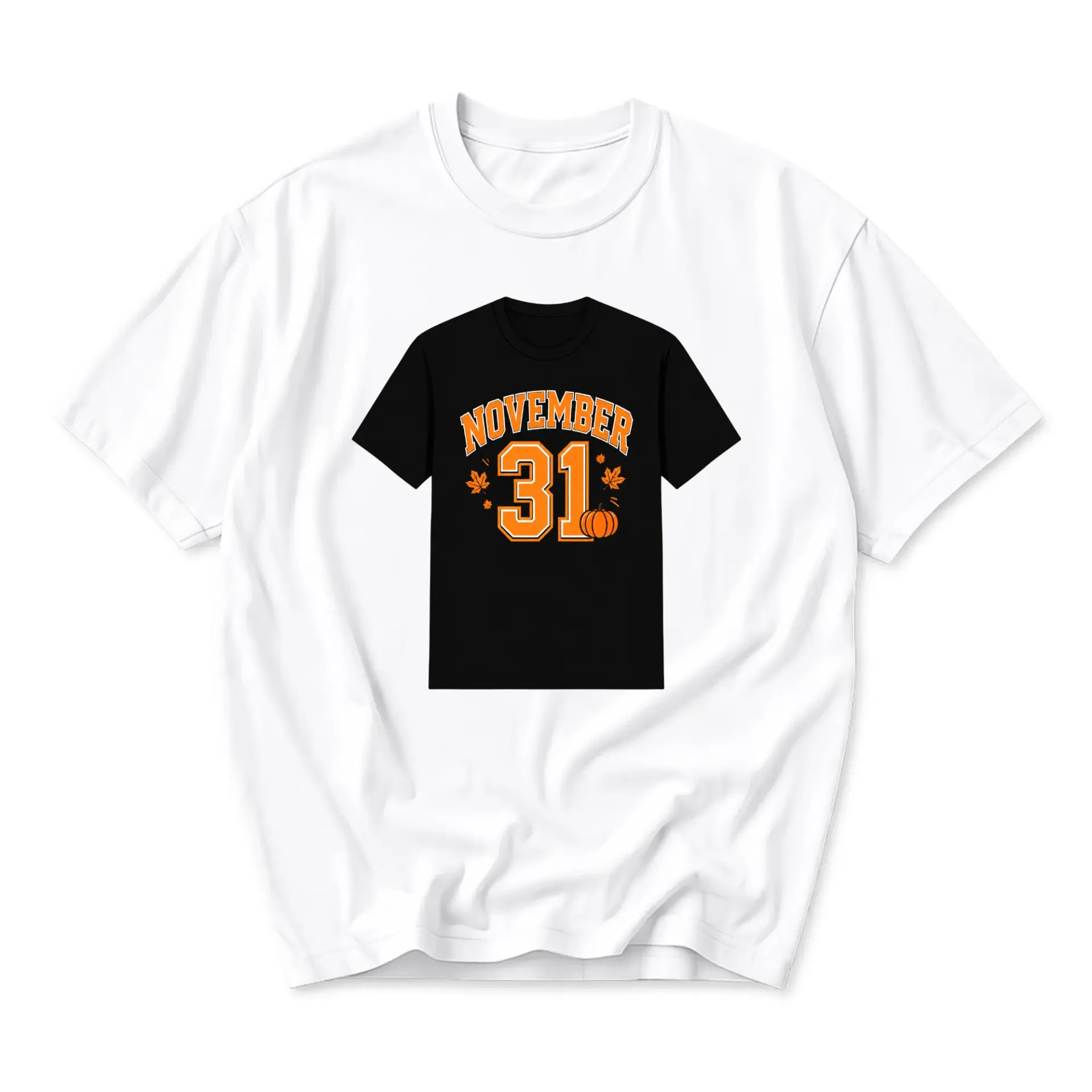 Funny Shirt November 31 Graphic Tee Seasonal Fall Aesthetic Unisex Crew Neck Casual Cotton Blend Apparel for Everyday