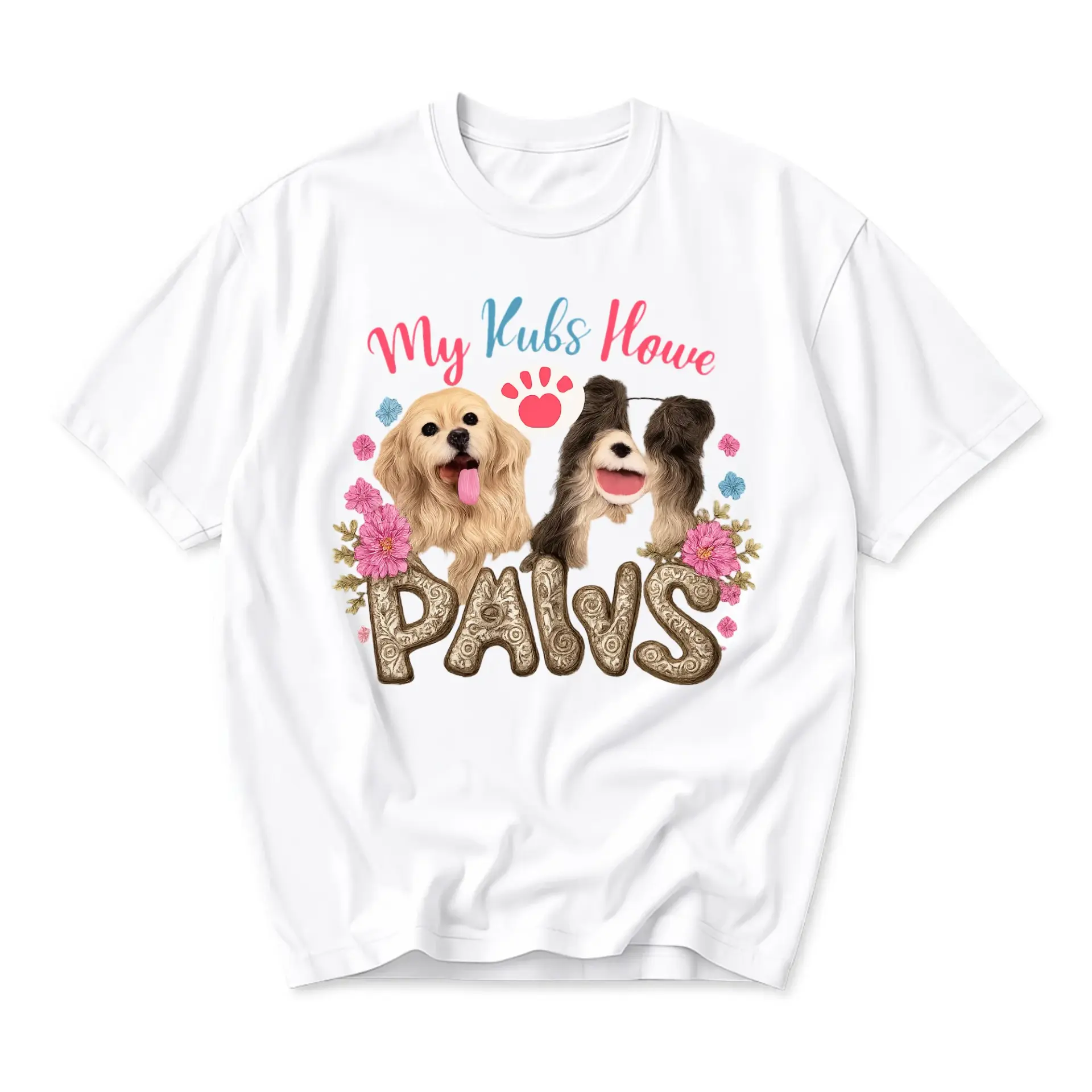 Graphic Tee Unisex Dog Lover T-Shirt Featuring Custom Pets Design
