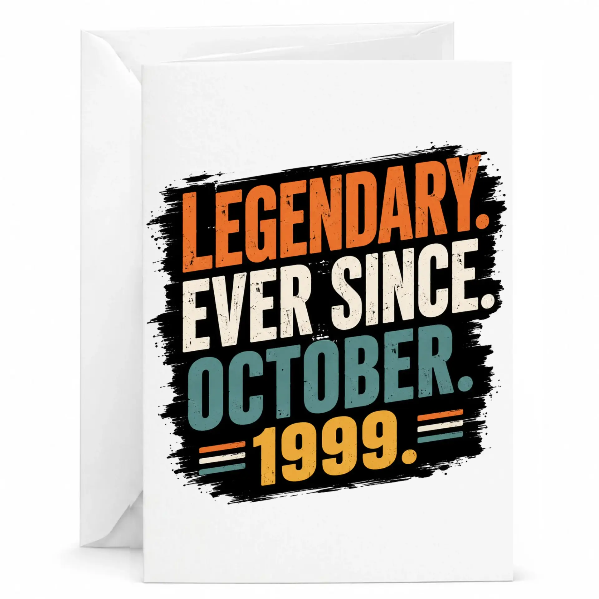 Birthday Card Legendary Ever Since October 1999 Vintage Style Greeting Card for Milestone Celebration 5x7 Inches