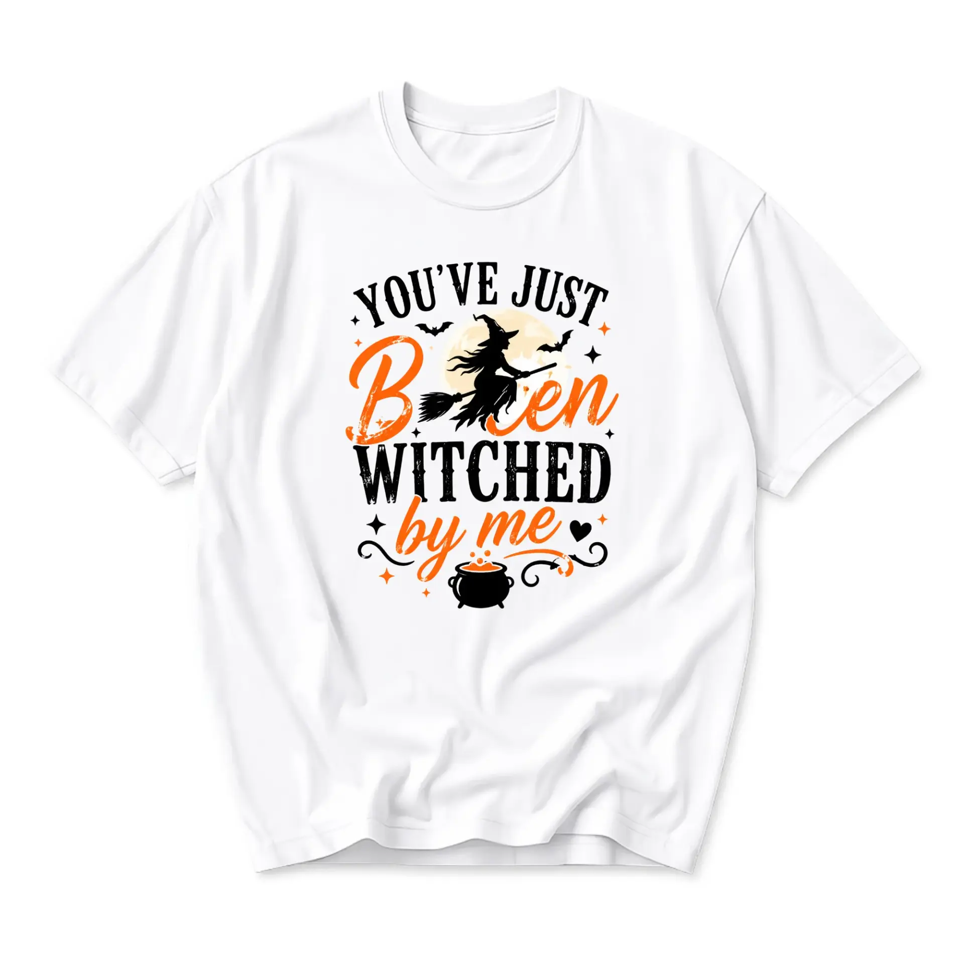Funny Shirt You've Just Been Witched by Me Halloween Graphic Tee Unisex Crew Neck Casual Cotton Blend Apparel