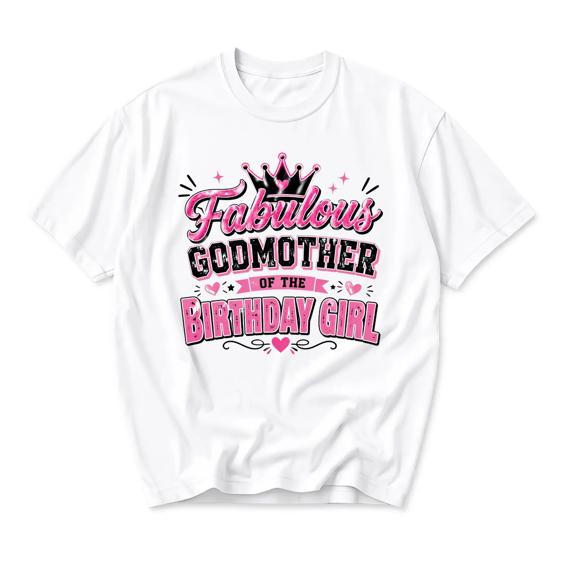 Graphic Tee Fabulous Godmother of the Birthday Girl Celebration Shirt Comfortable Cotton Blend Apparel for Special Party