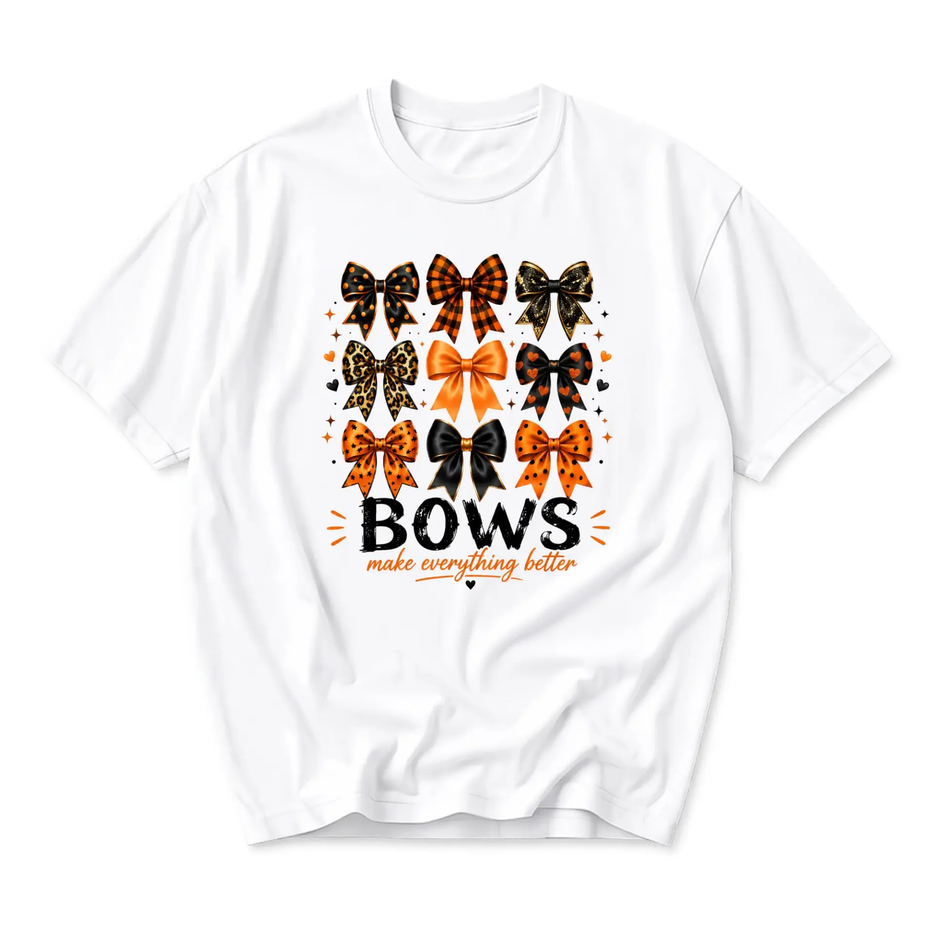Graphic Tee Bows Make Everything Better Shirt Cute Aesthetic Ribbon Print Casual Short Sleeve Unisex Crew Neck Top